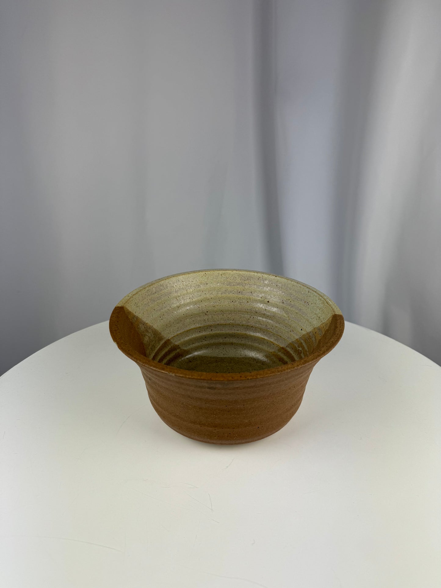 Studio Pottery Colour Block Bowl - Brown / Grey