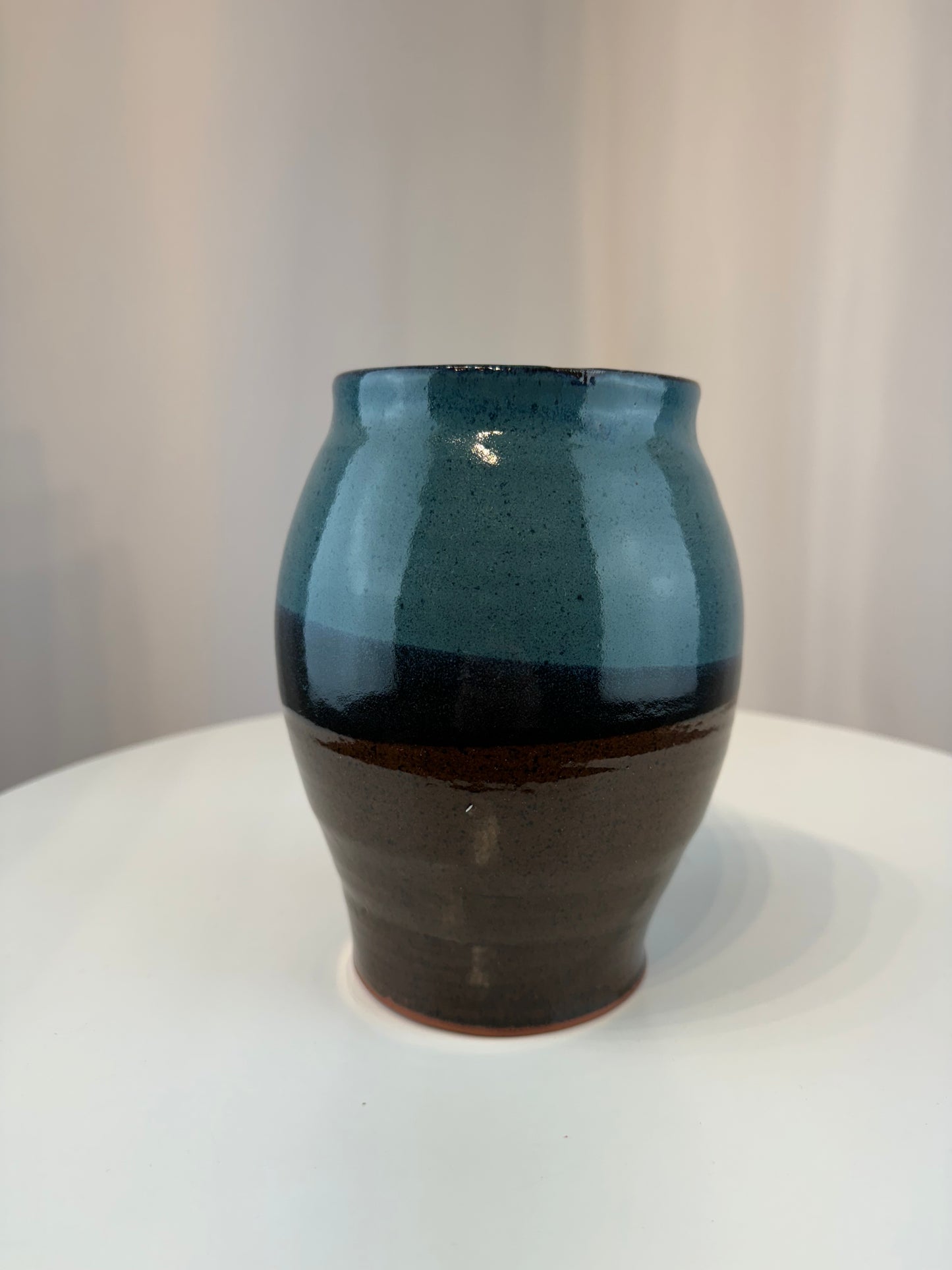 Studio Pottery Vase - Shades of Blue & Brown