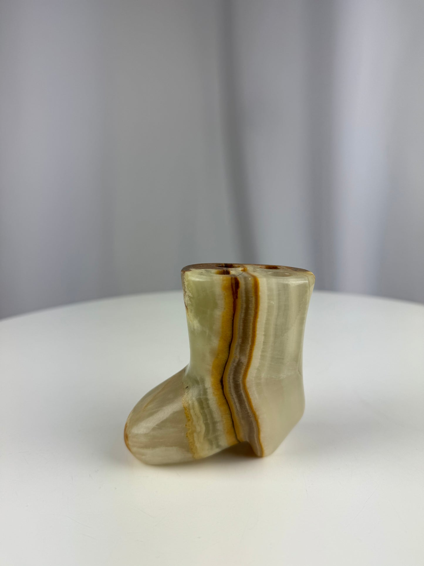 Vintage Marble Boot Shaped Pencil Holder