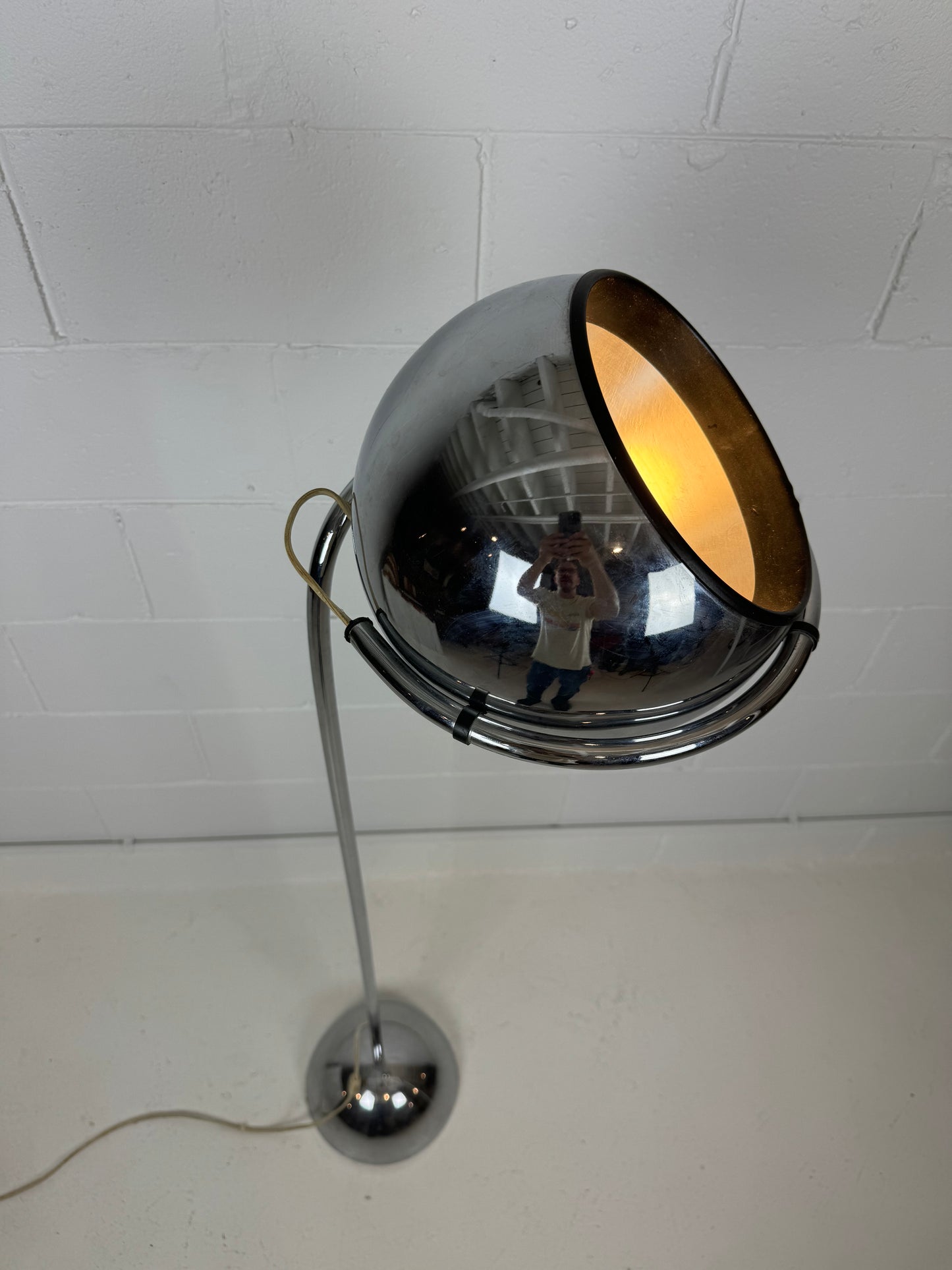 Mid Century Chrome Eyeball Floor Lamp