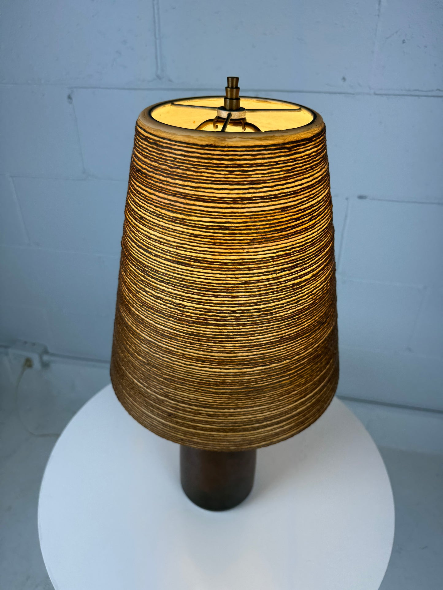 Small Brown Cylinder Lotte Table Lamp