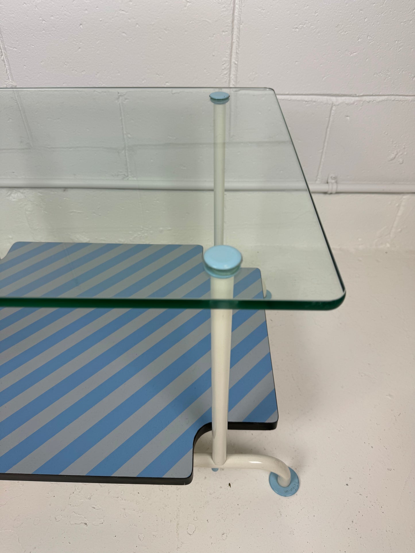 Post Modern Memphis Style Glass Side Table