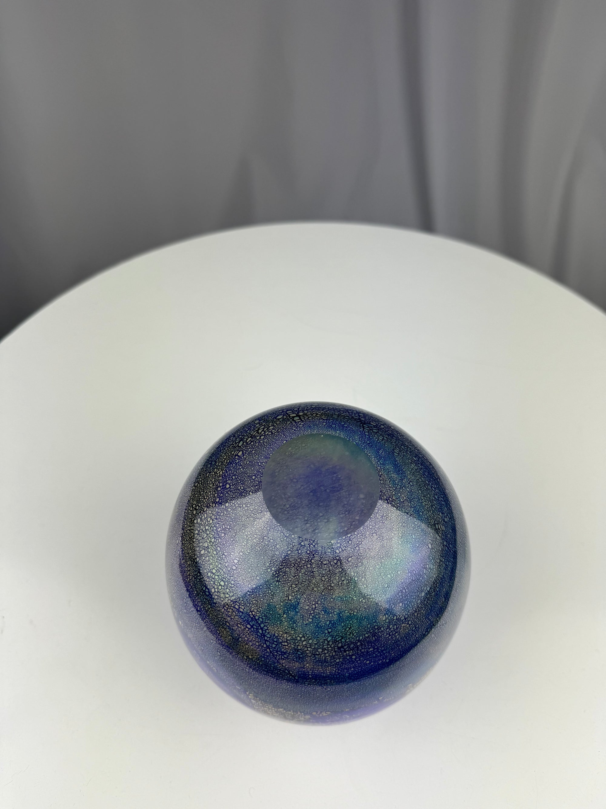 Blue Glass Orb Vase