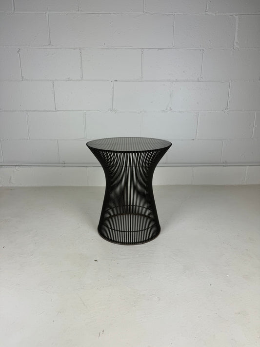 Warren Platner Bronze Side Table with Smoked Glass