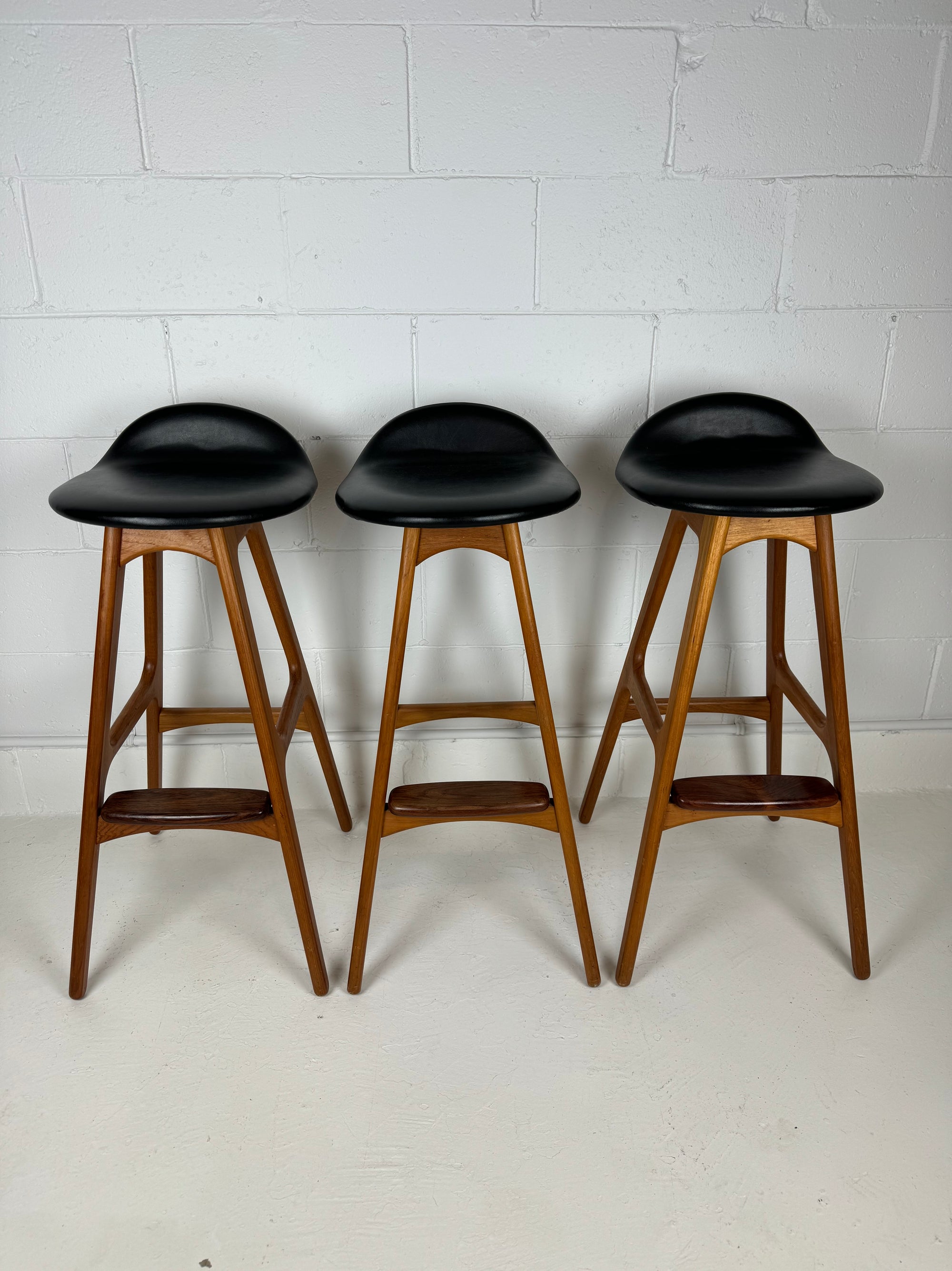 Teak and Rosewood Bar Stools by Erik Buch for Odense Møbler, Denmark