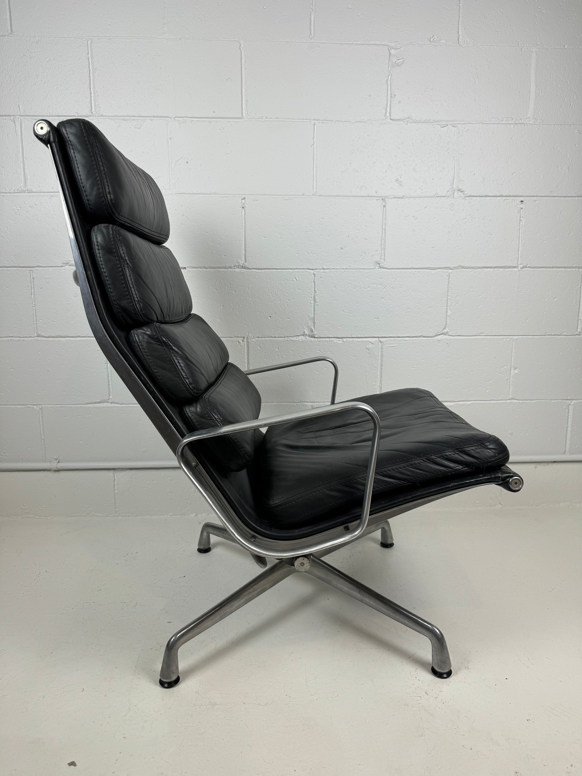 Eames High Back Leather Soft Pad Lounge Chairs