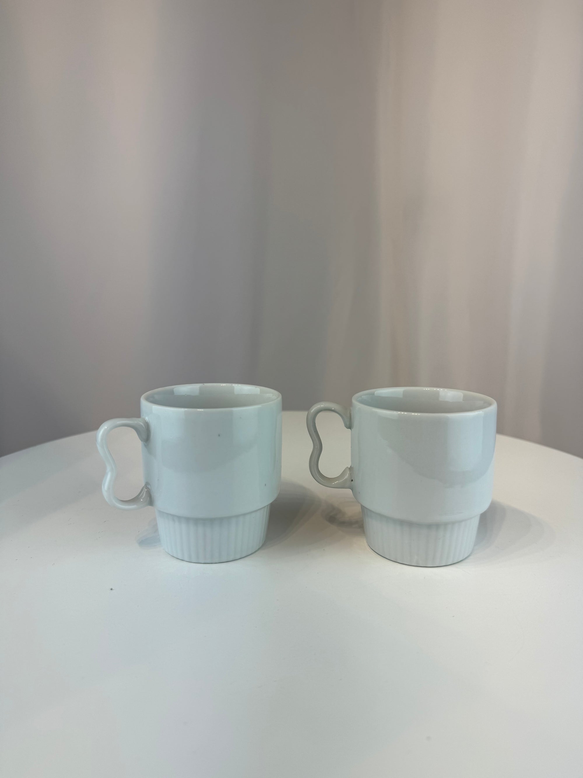 Set of Stackable Floral Mugs - Made in Japan