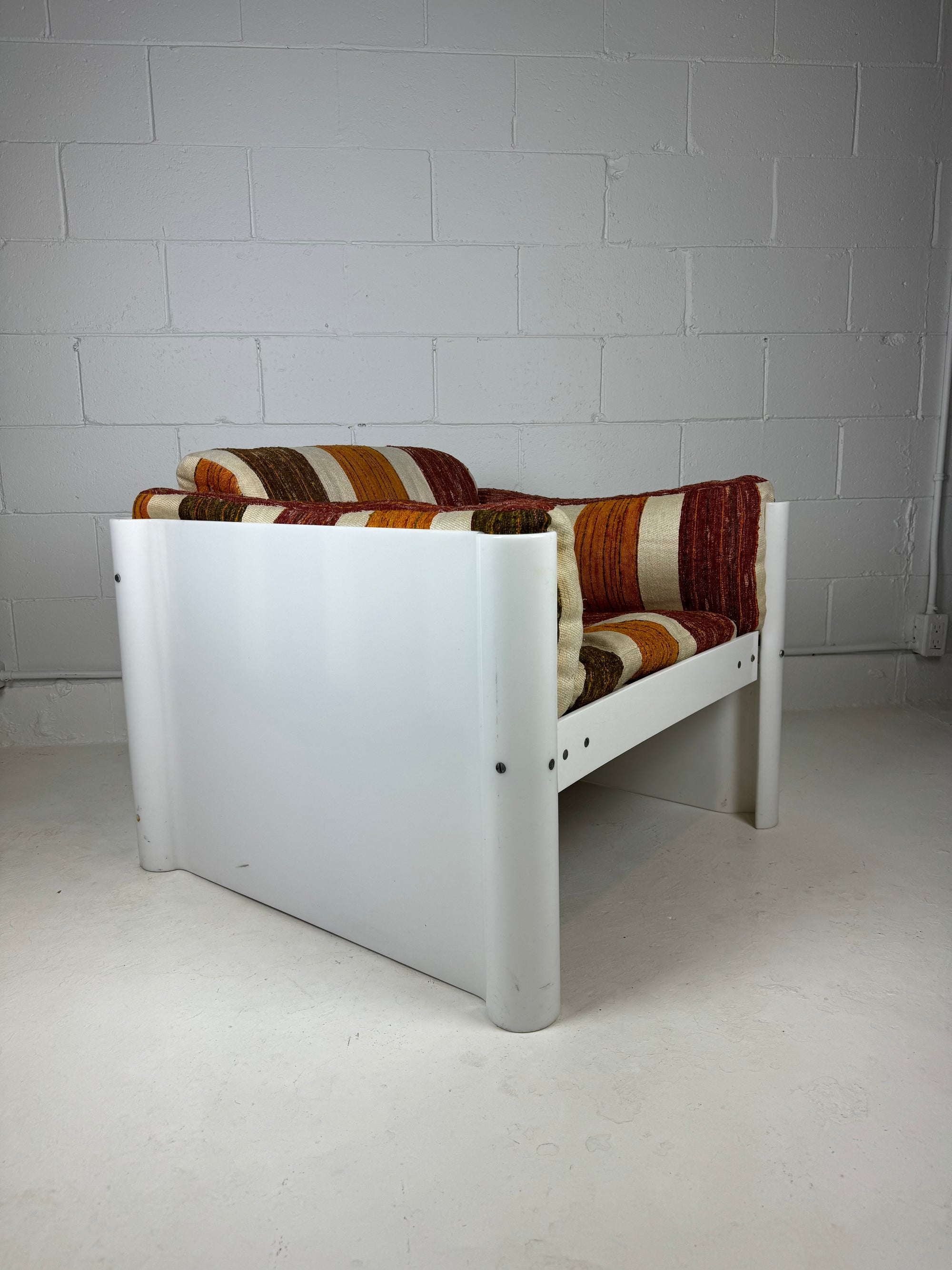 Mid Century Solid White Lucite Lounge Chair