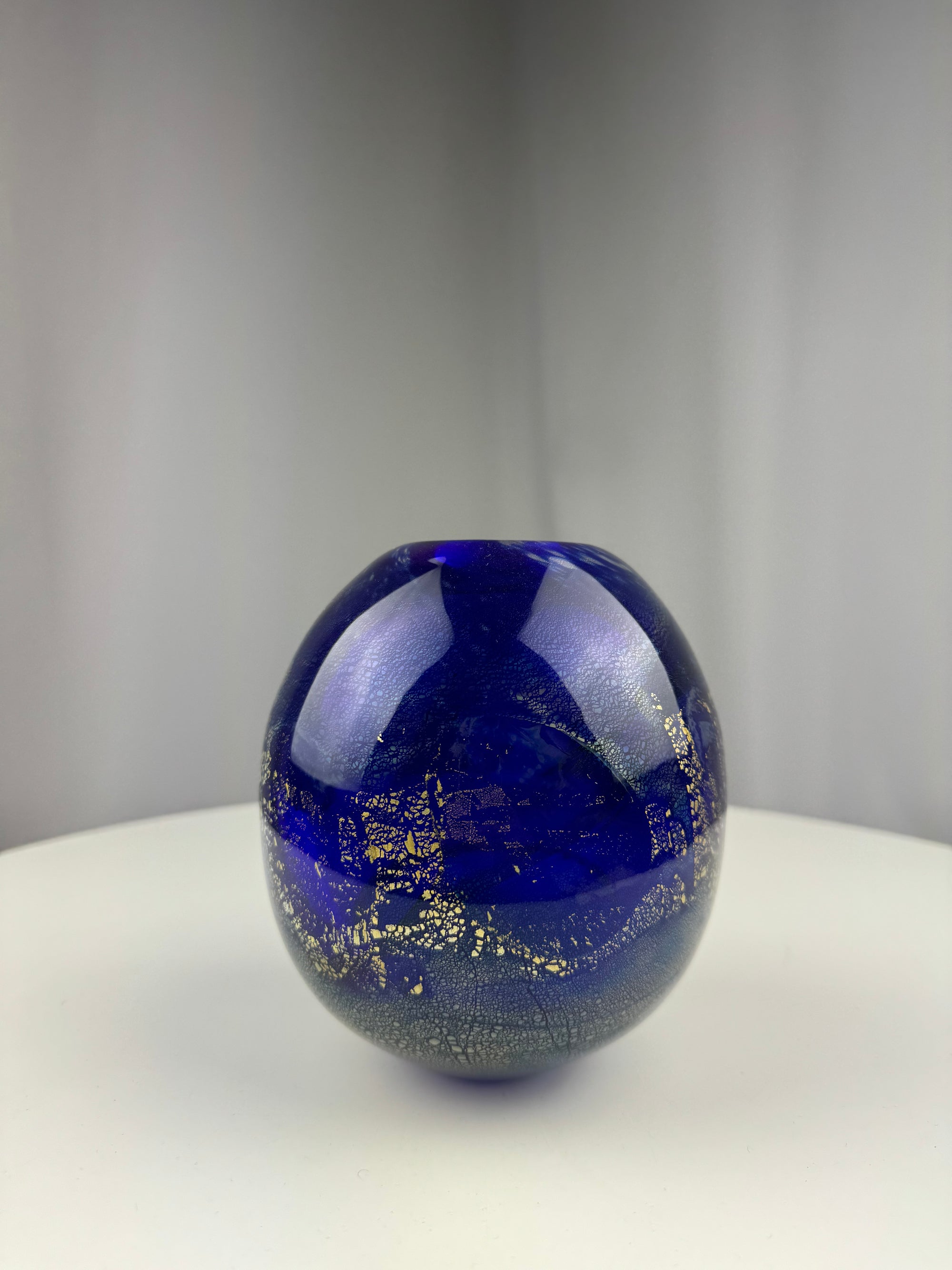 Blue Glass Orb Vase