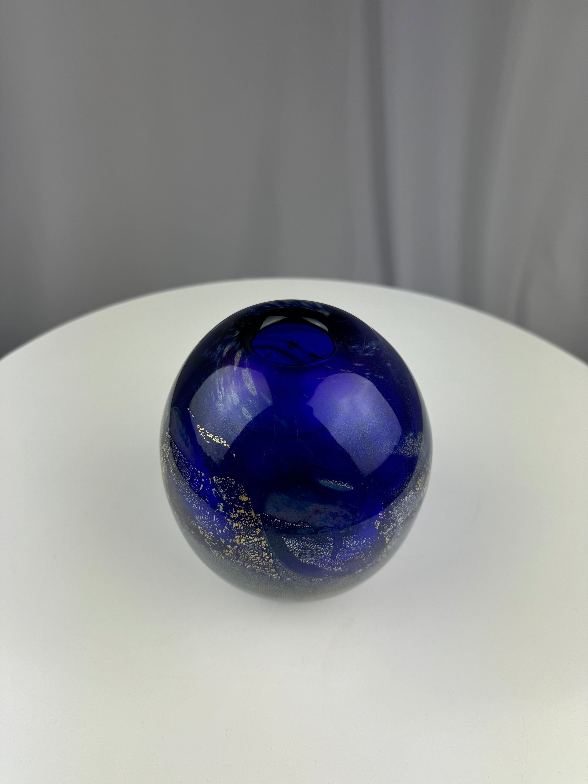 Blue Glass Orb Vase