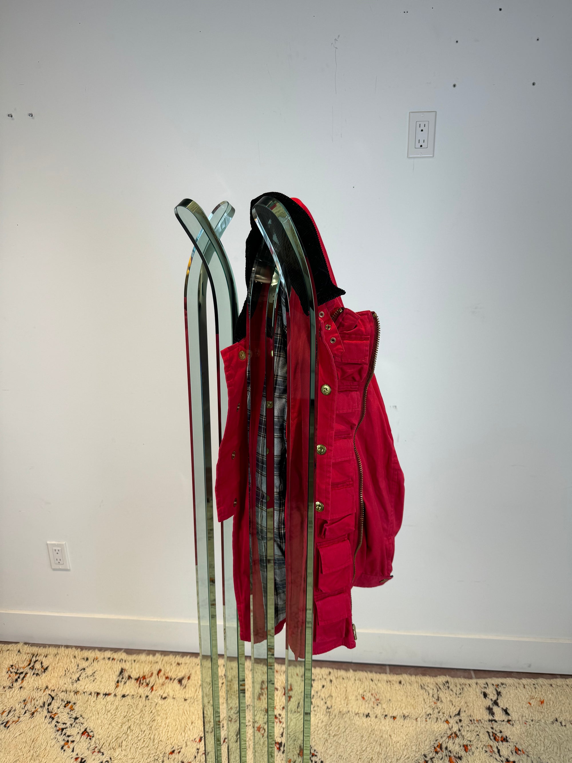 Vintage Italian Bent Glass Coat Rack by Fiam