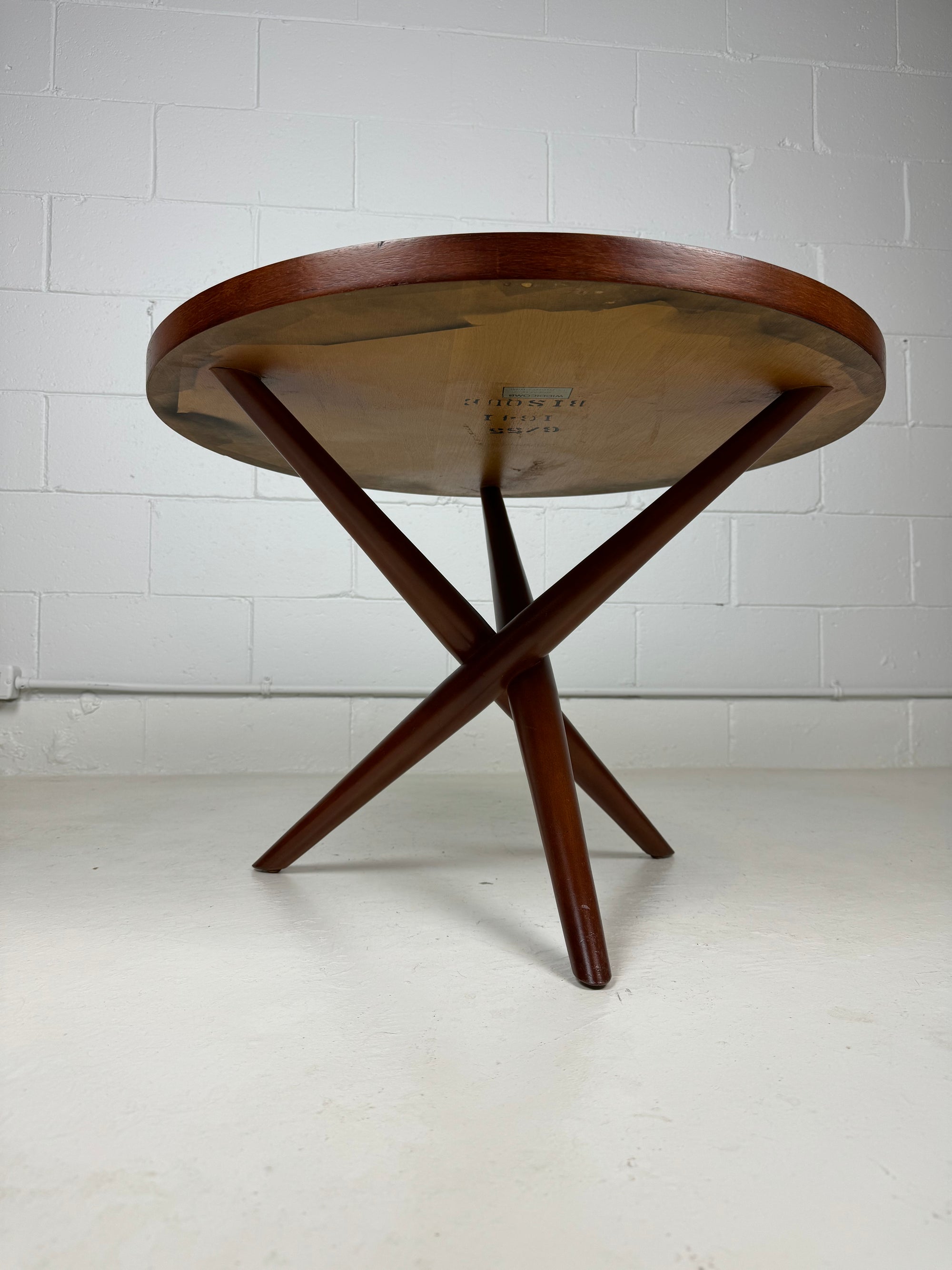 Robsjohn-Gibbings Tripod Side Table for Widdicombe in Walnut