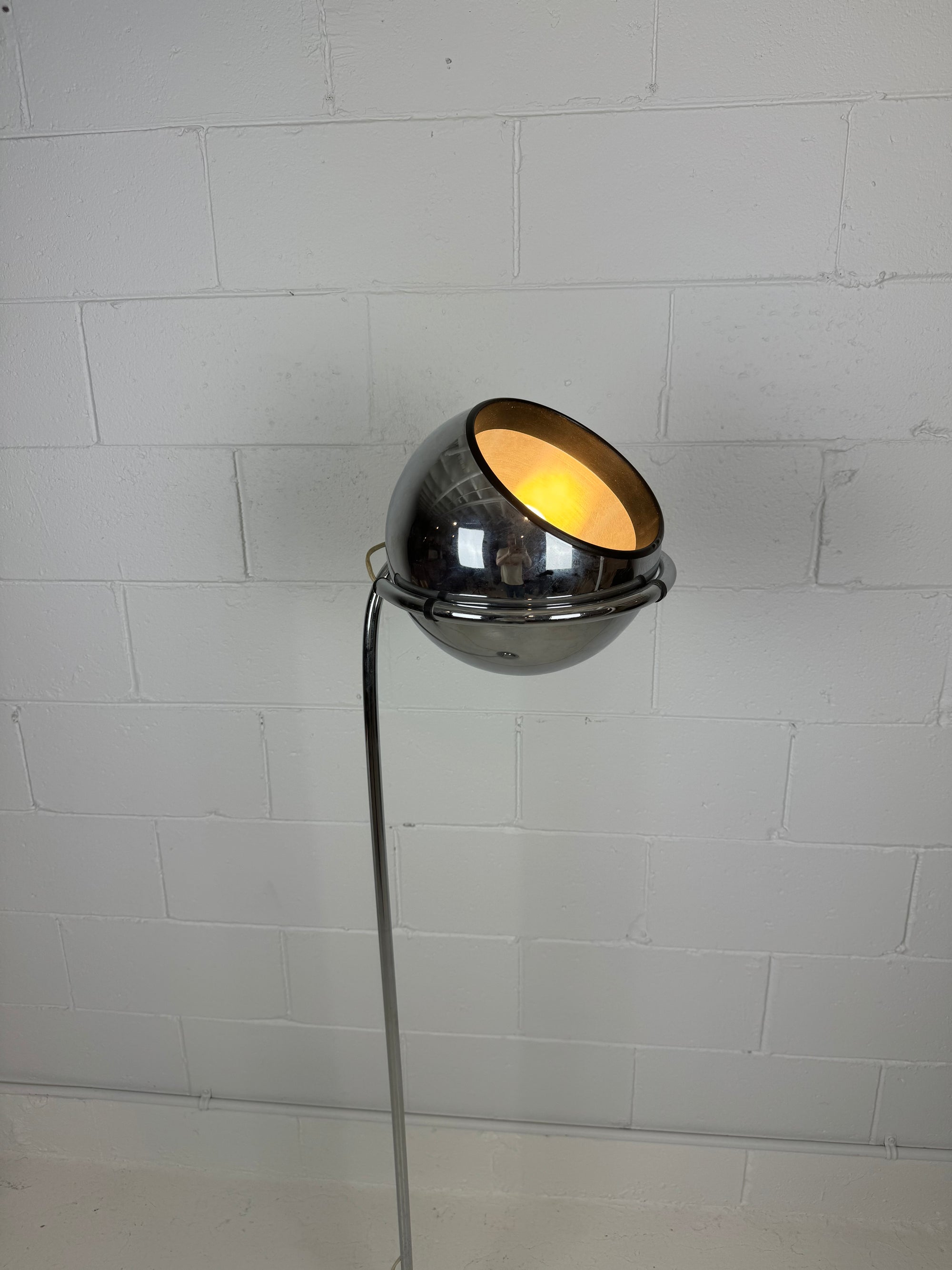 Mid Century Chrome Eyeball Floor Lamp