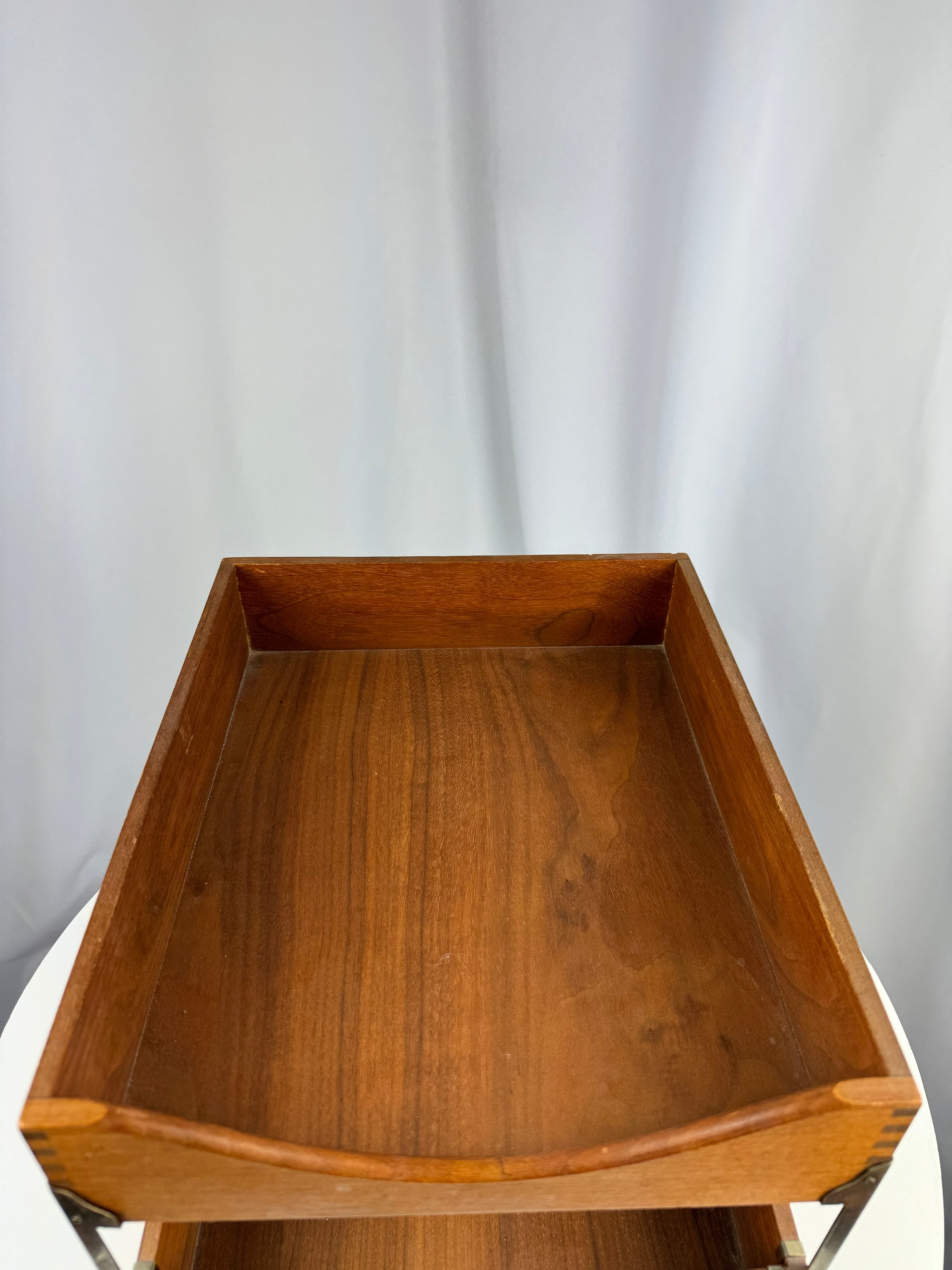 Vintage Walnut Two Tier Letter Tray