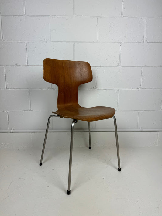 Arne Jacobsen Hammerhead or "T" Teak Side Chair for Fritz Hansen