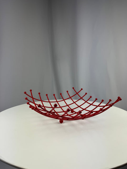 Modern Red Wire Fruit Basket