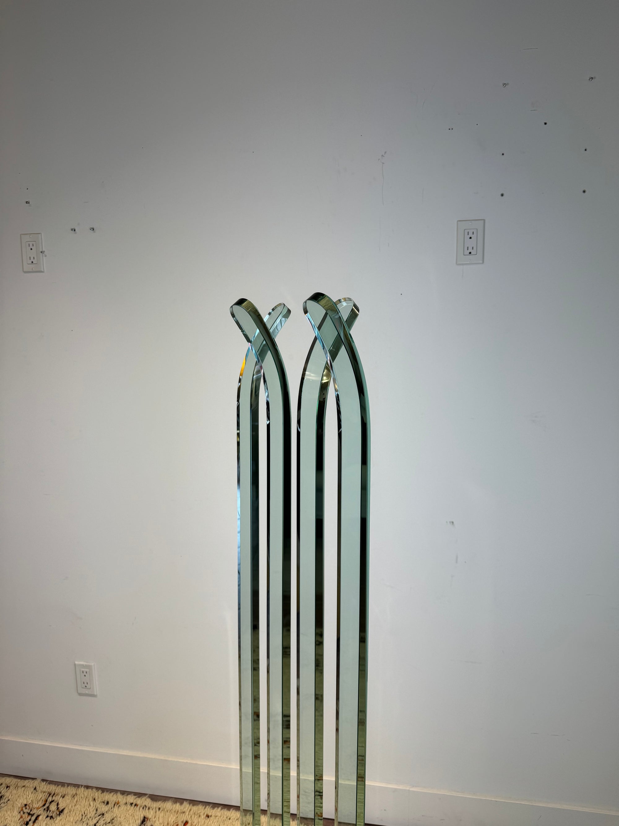 Vintage Italian Bent Glass Coat Rack by Fiam