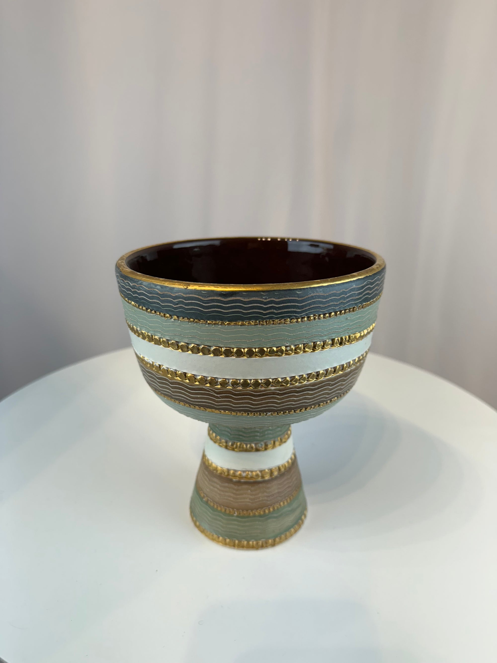 Vintage Aldo Londi Bitossi Pedestal Chalice