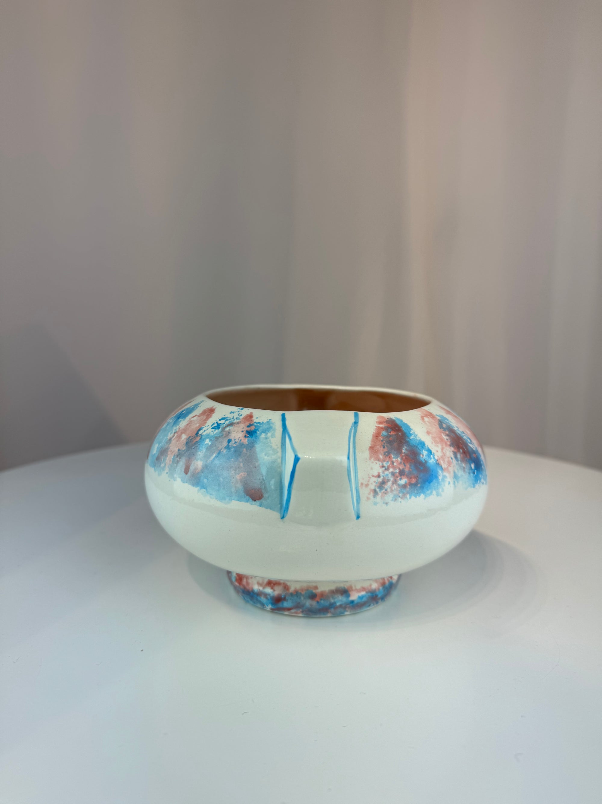 Studio Pottery Vessel - Baby Blue & Pink