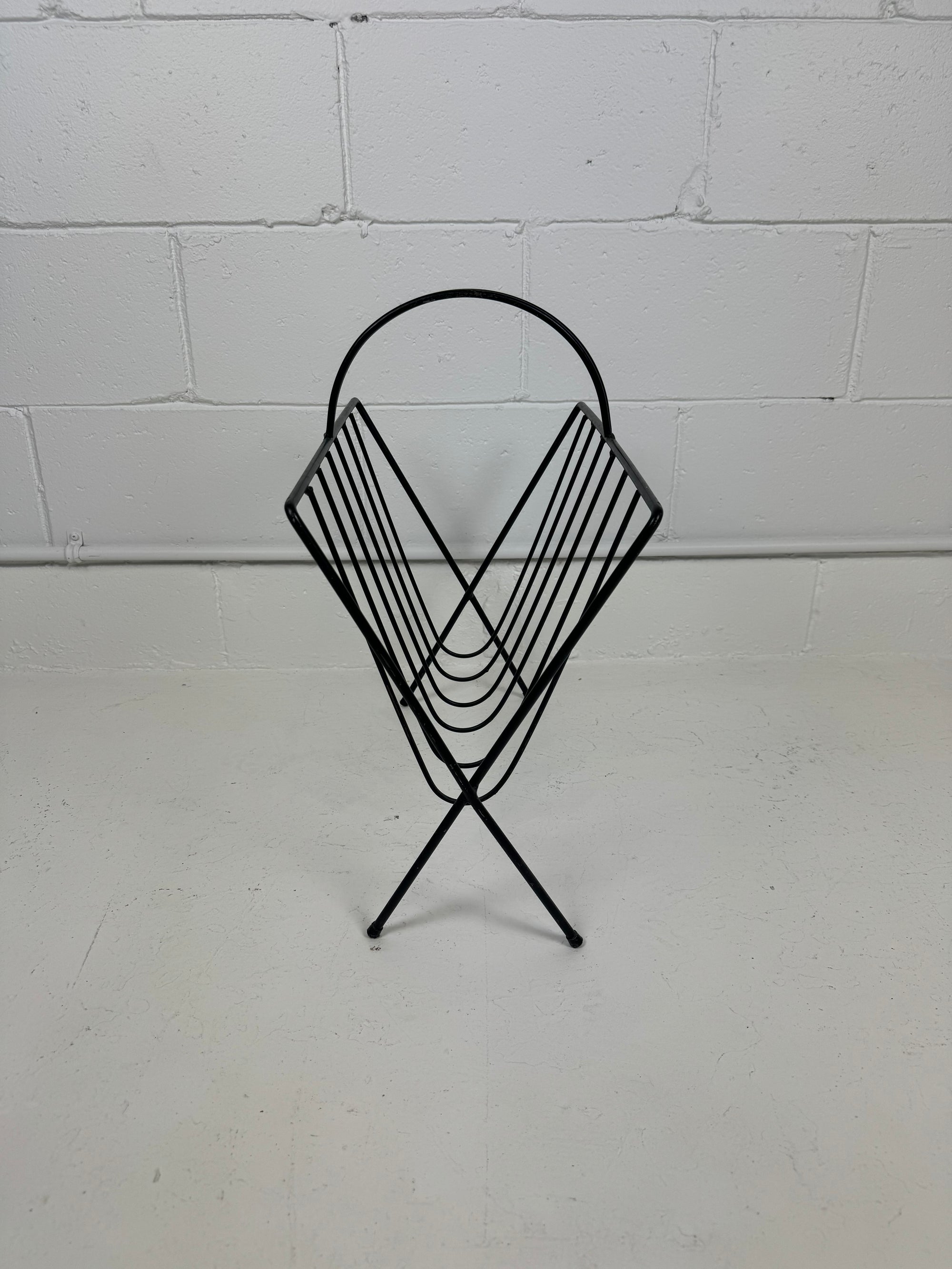 Mid Century Wrought Iron Magazine Rack