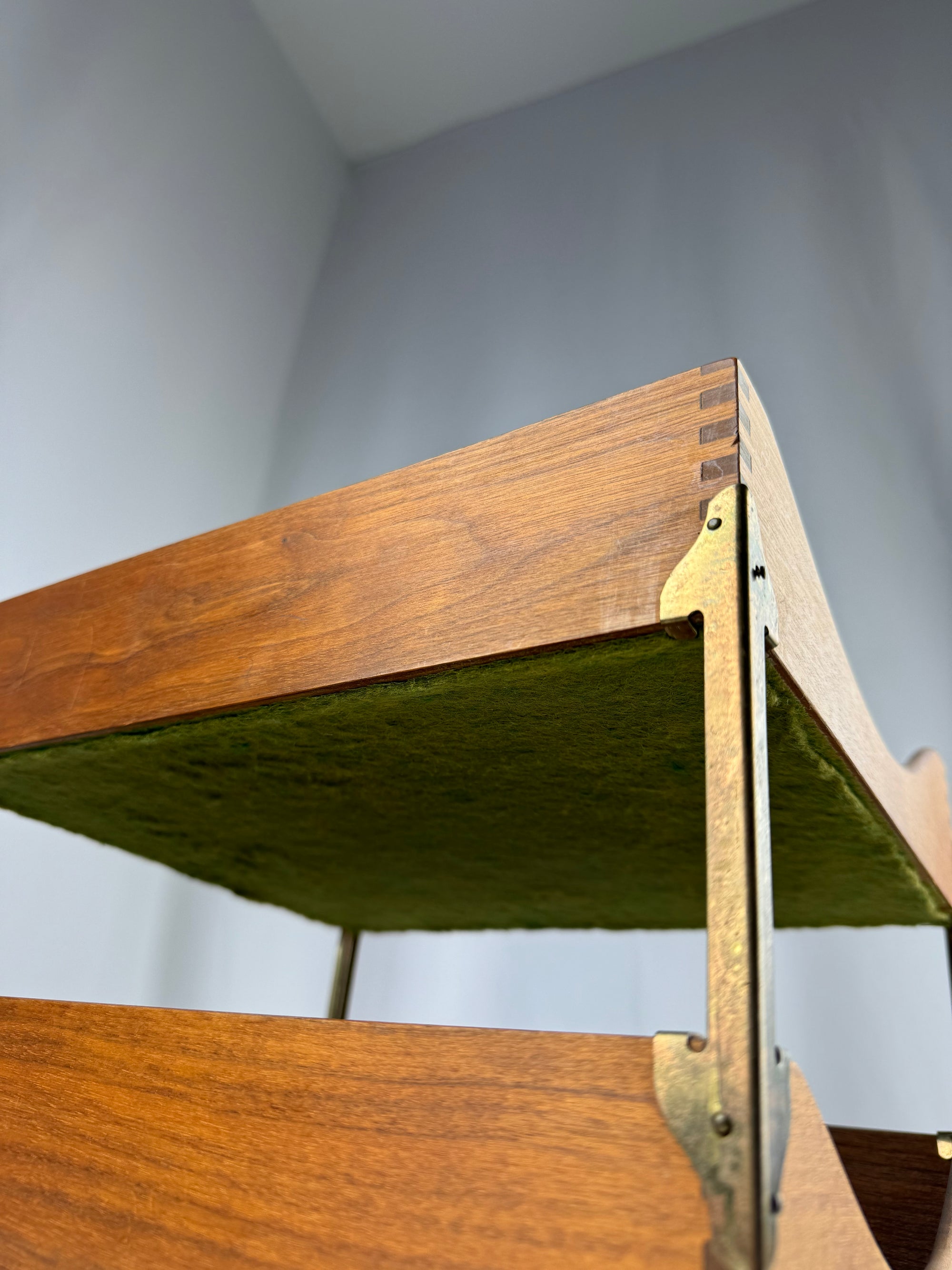 Vintage Walnut Two Tier Letter Tray