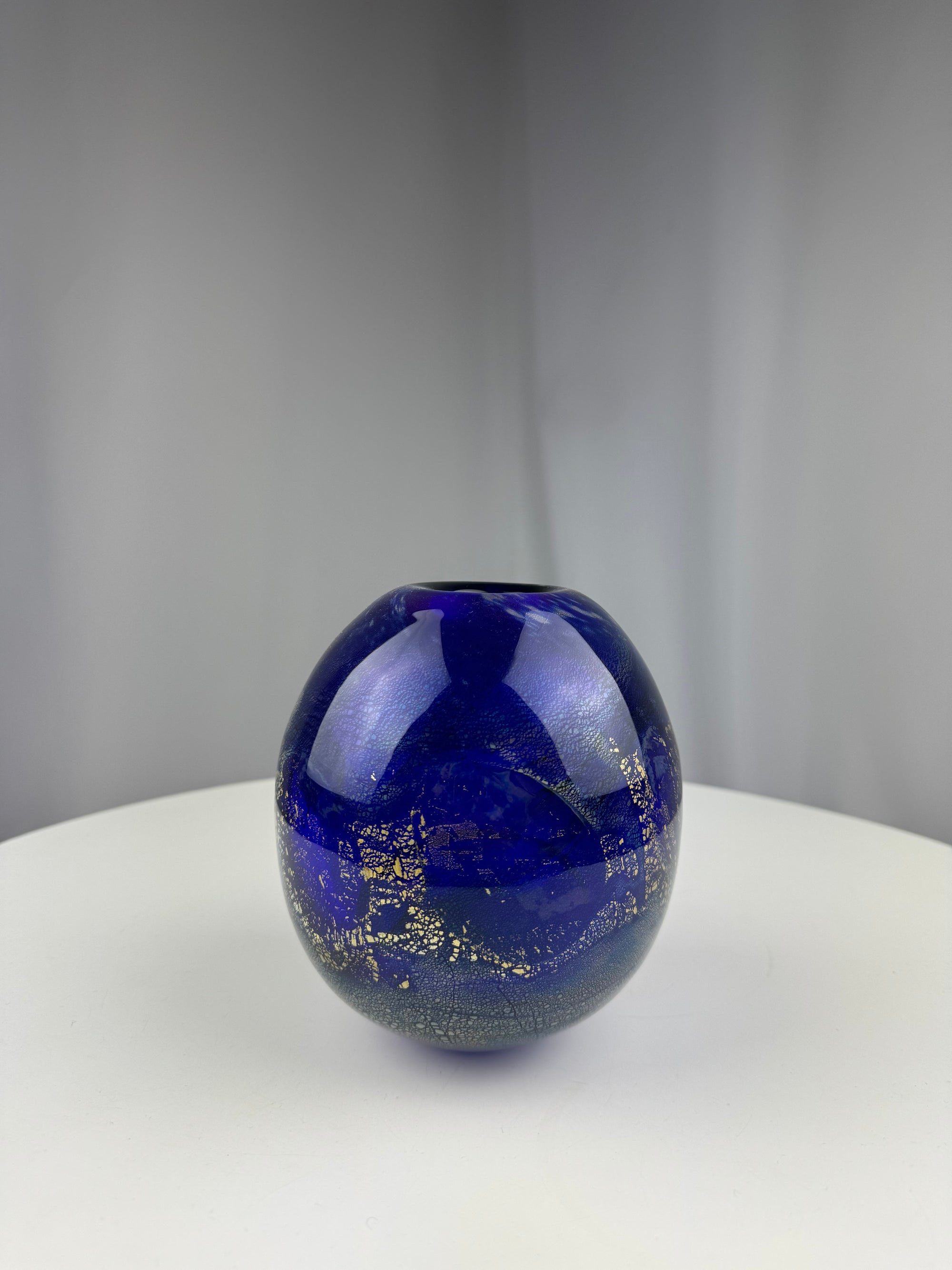 Blue Glass Orb Vase