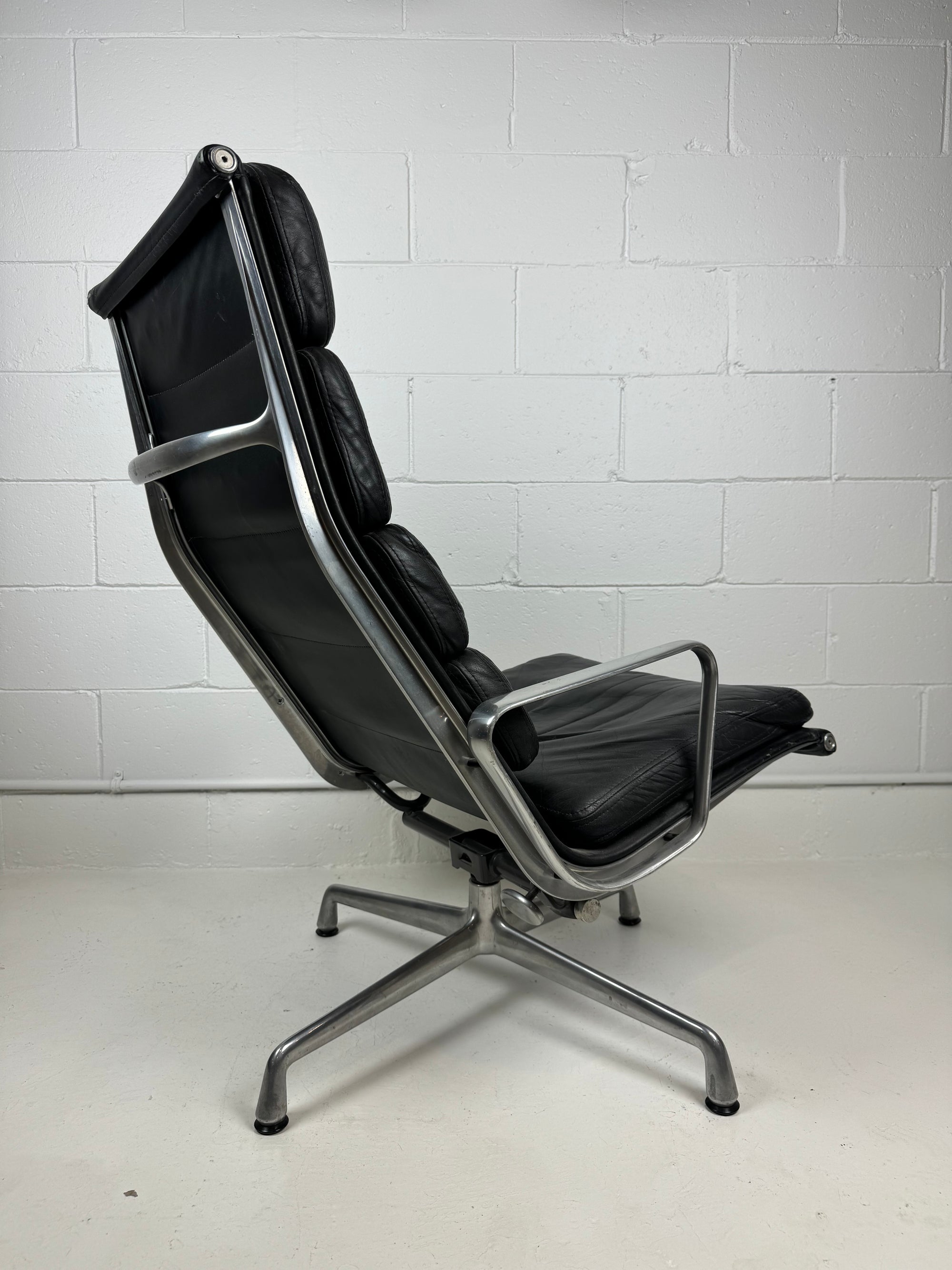 Eames High Back Leather Soft Pad Lounge Chairs