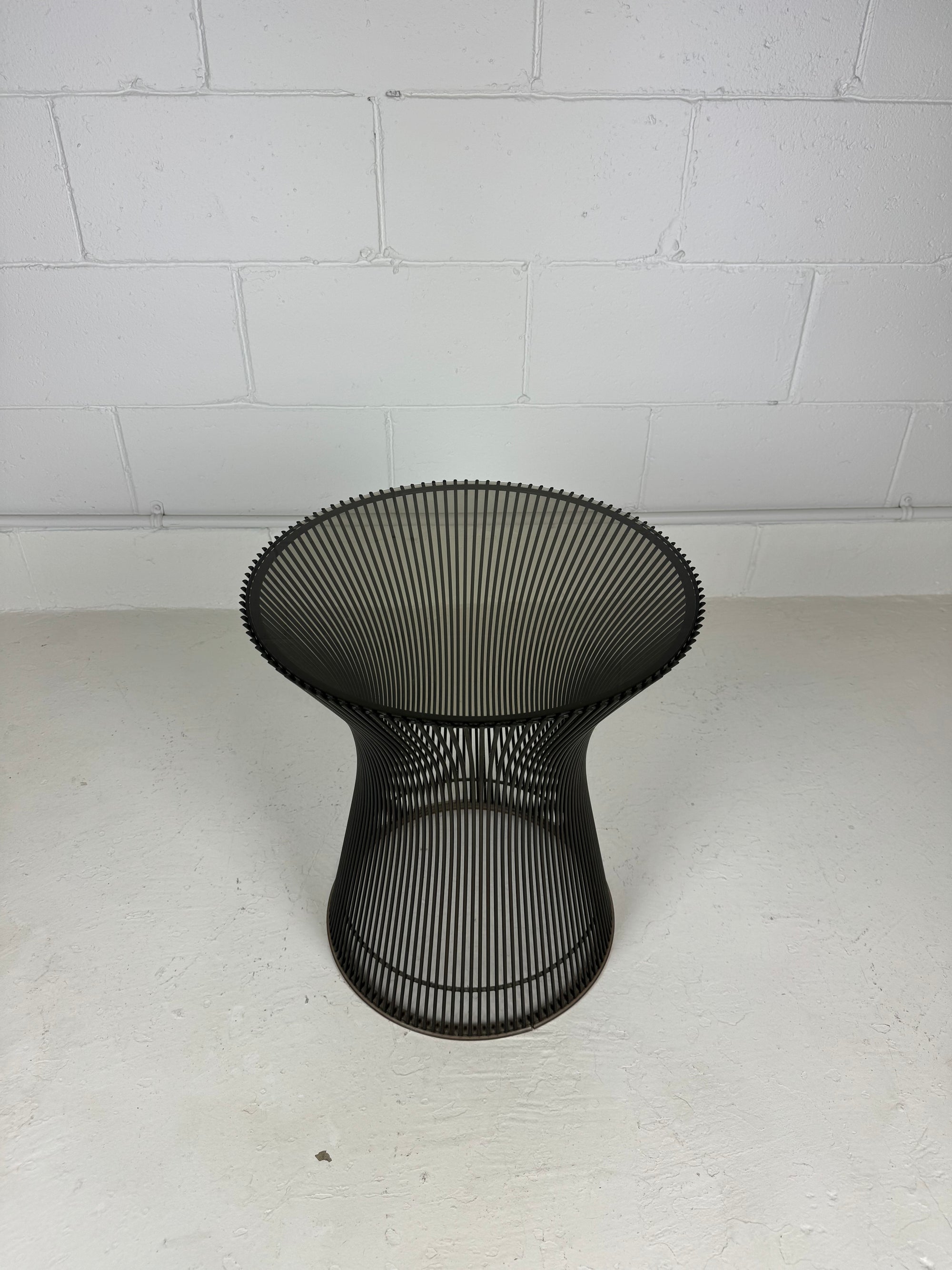 Warren Platner Bronze Side Table with Smoked Glass