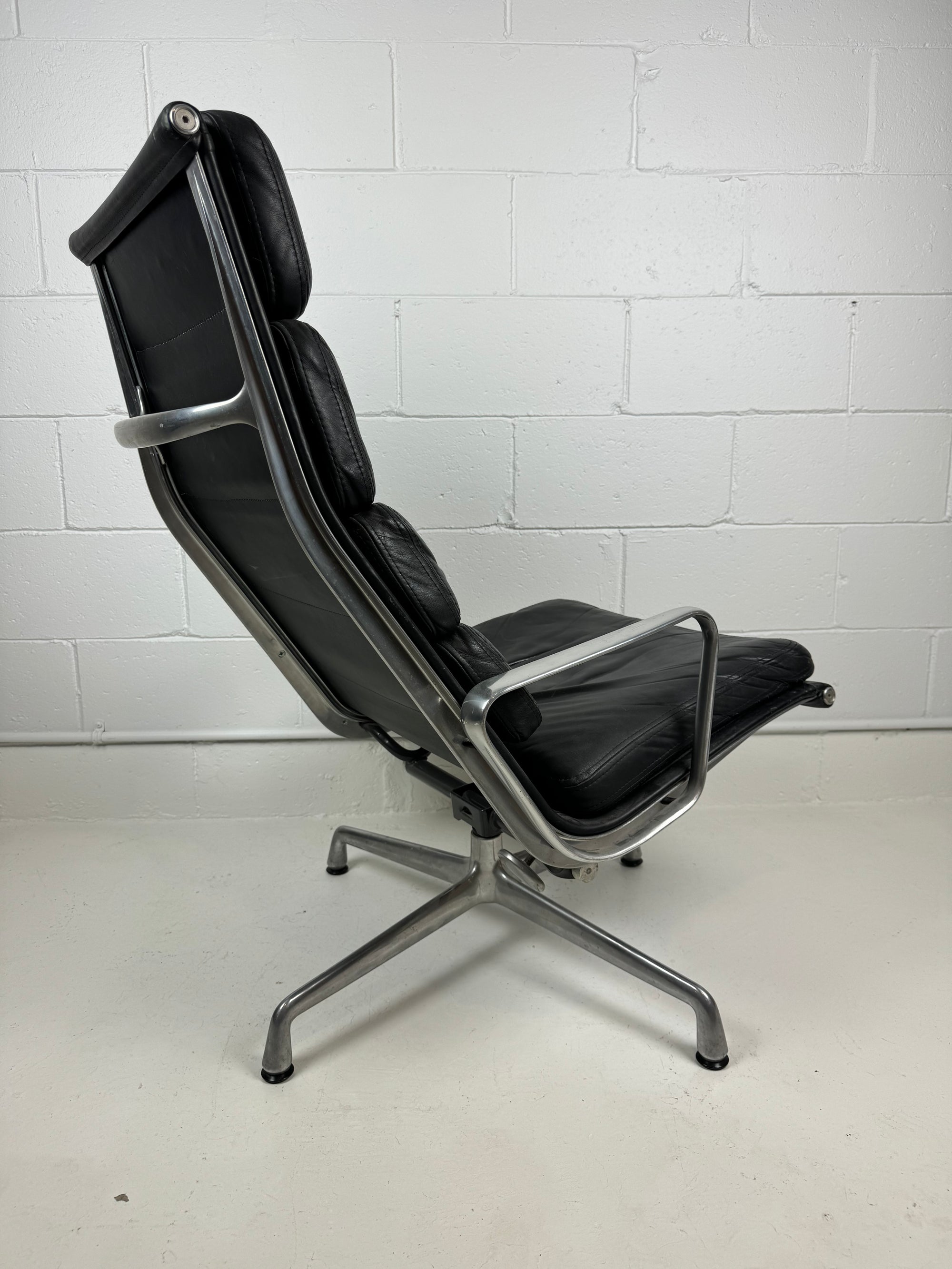 Eames High Back Leather Soft Pad Lounge Chairs