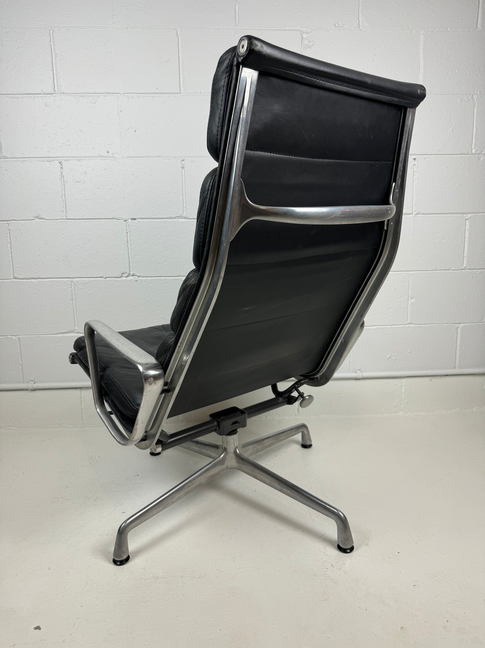 Eames High Back Leather Soft Pad Lounge Chairs