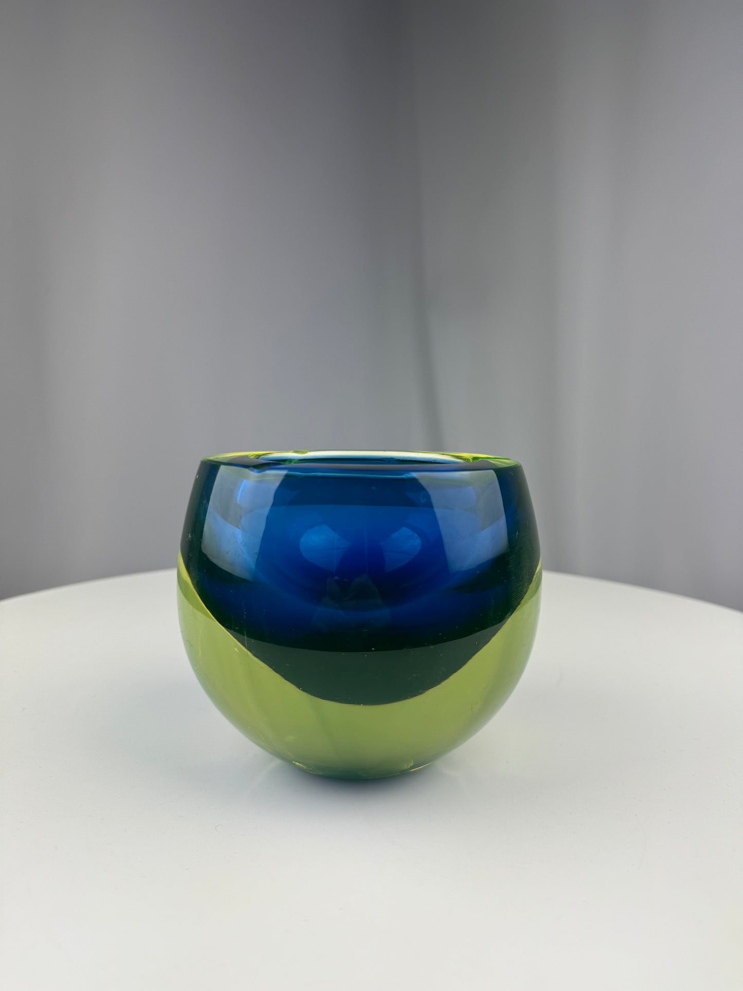Neon Green & Blue Thick Glass Ash Tray