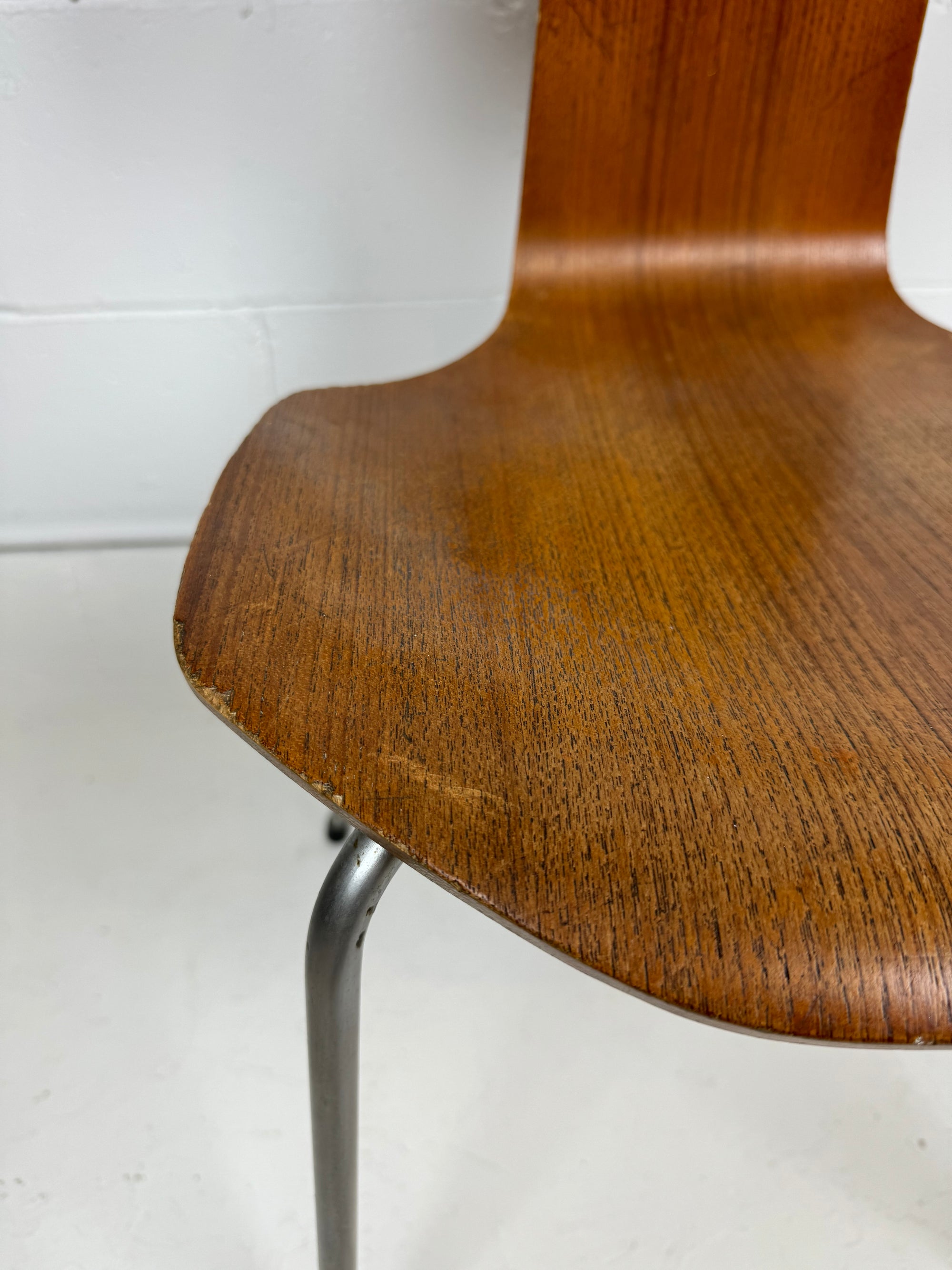 Arne Jacobsen Hammerhead or "T" Teak Side Chair for Fritz Hansen