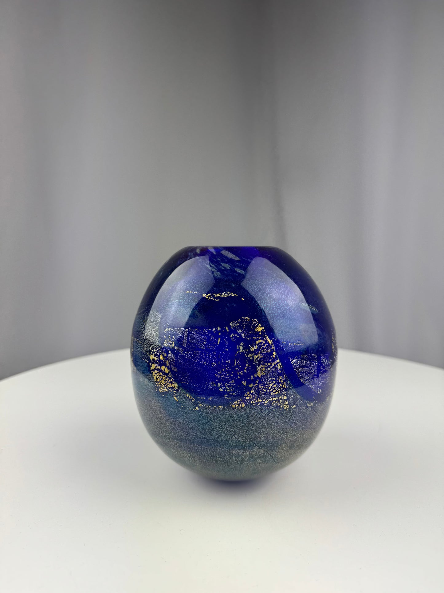 Blue Glass Orb Vase