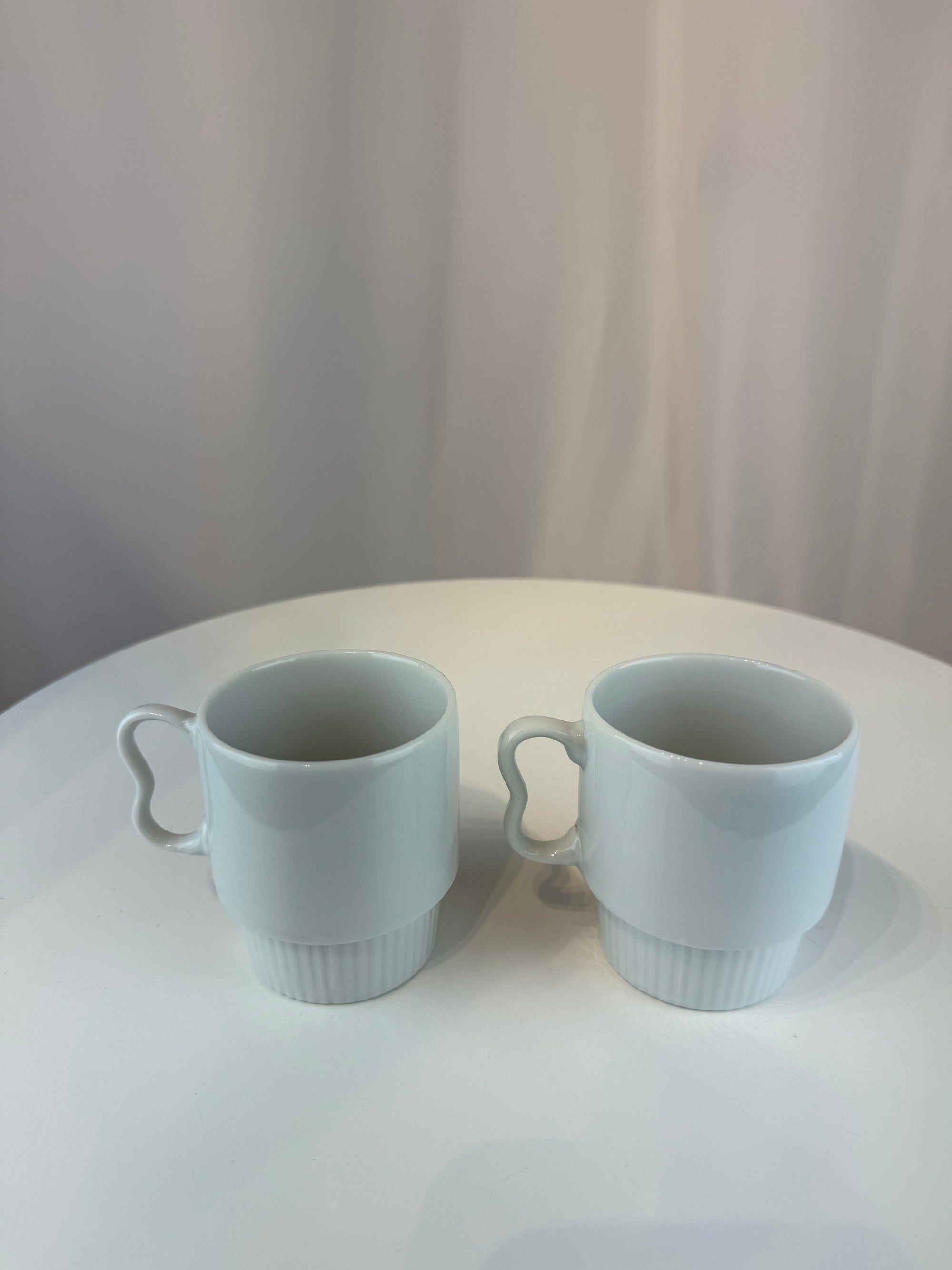 Set of Stackable Floral Mugs - Made in Japan