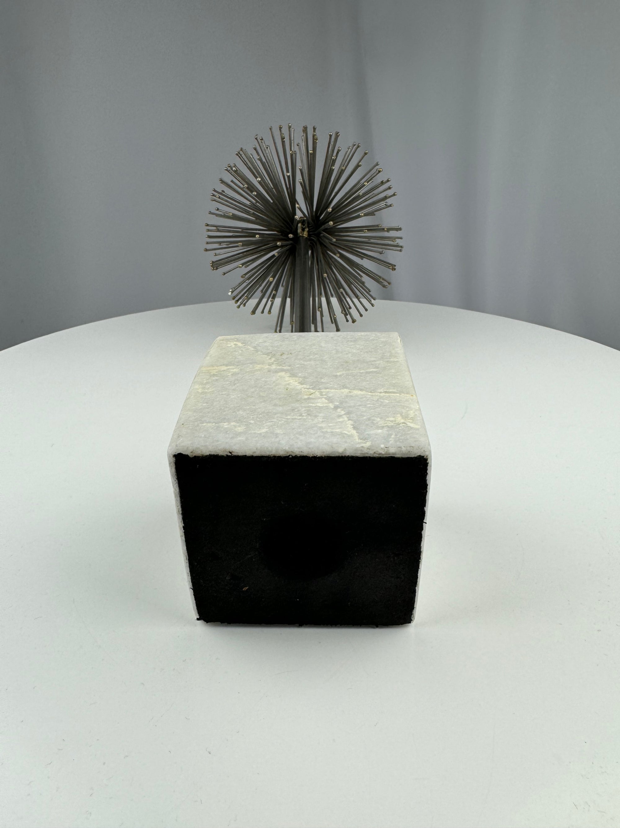 Industrial Metal & Marble Abstract Sculpture