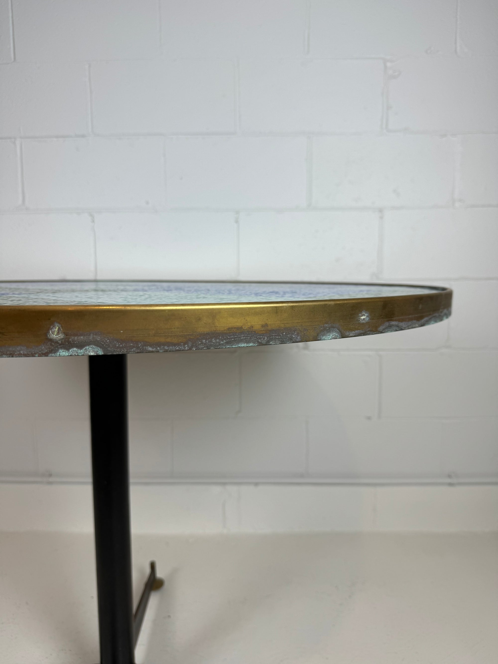 1950's Italian Enameled Glass Dining Table Attributed to Osvaldo Borsani