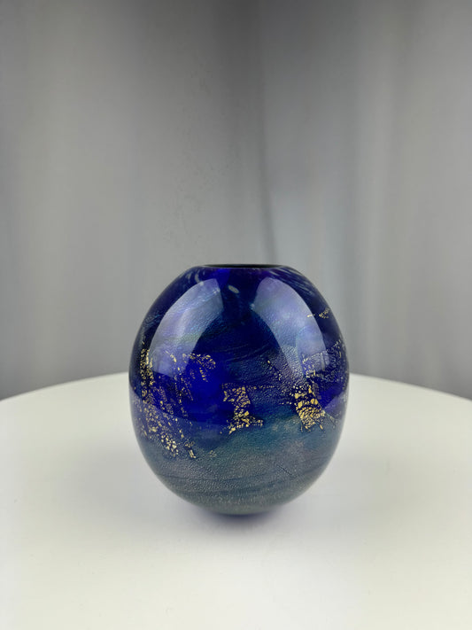 Blue Glass Orb Vase