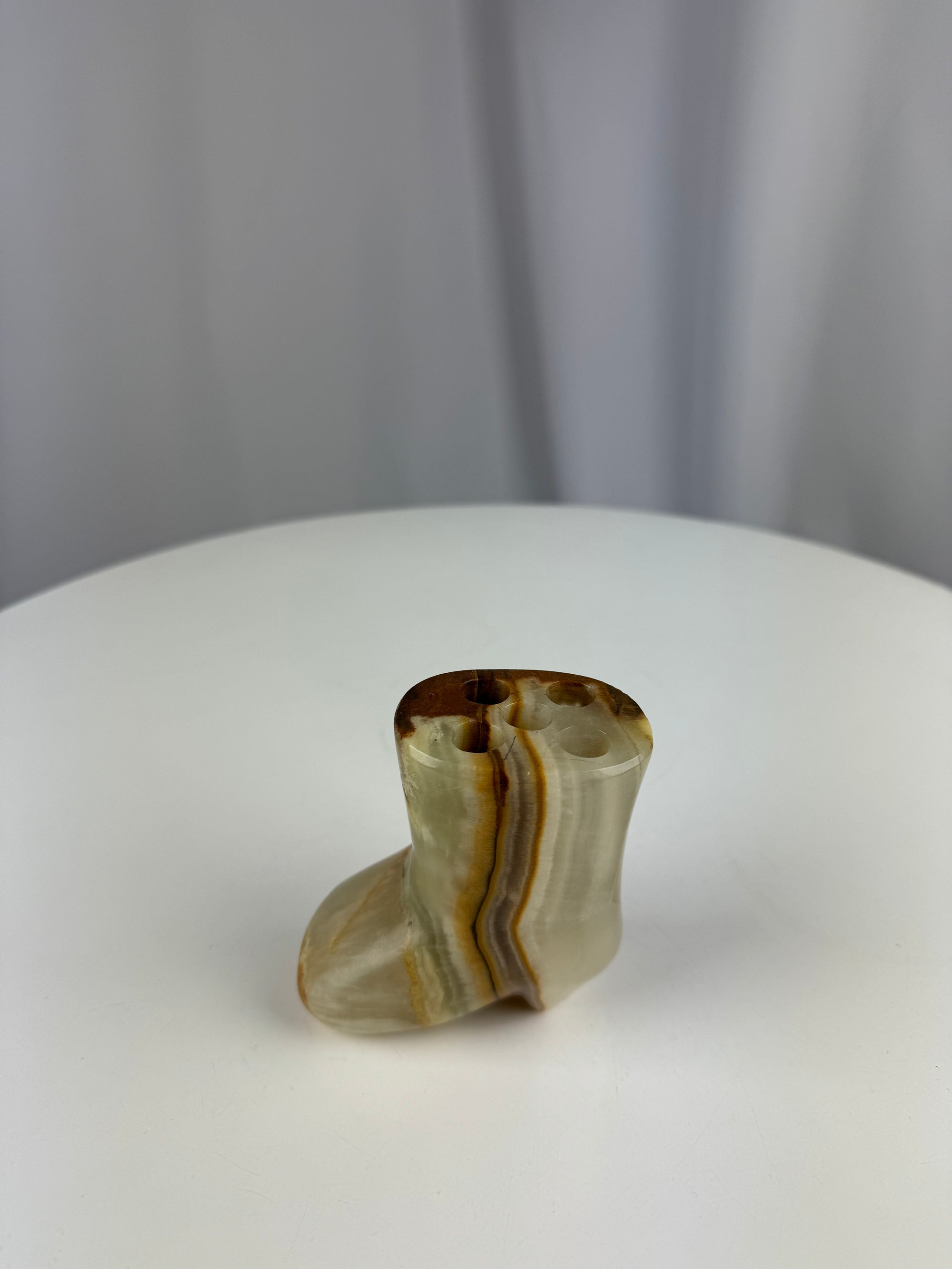 Vintage Marble Boot Shaped Pencil Holder