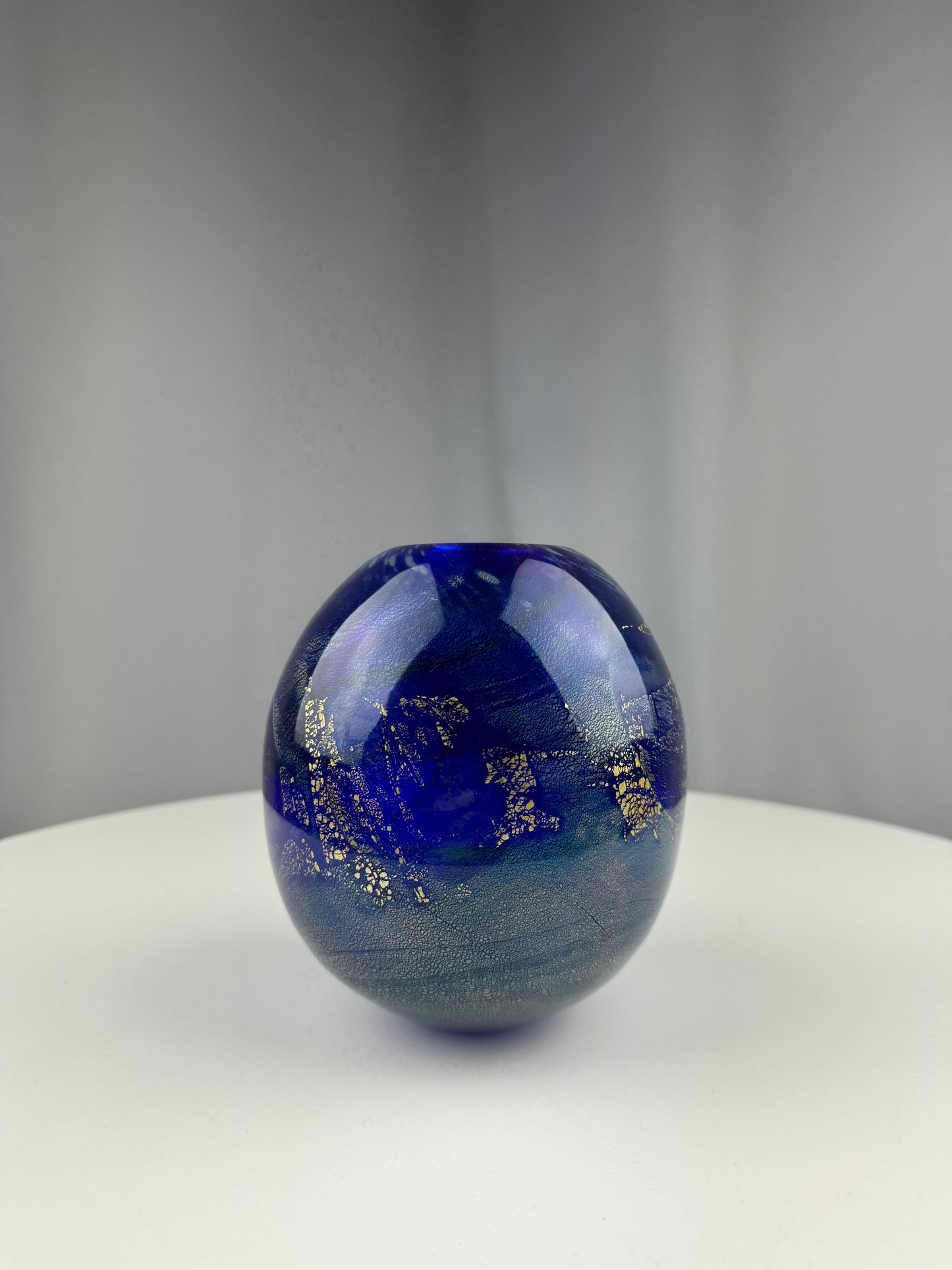 Blue Glass Orb Vase