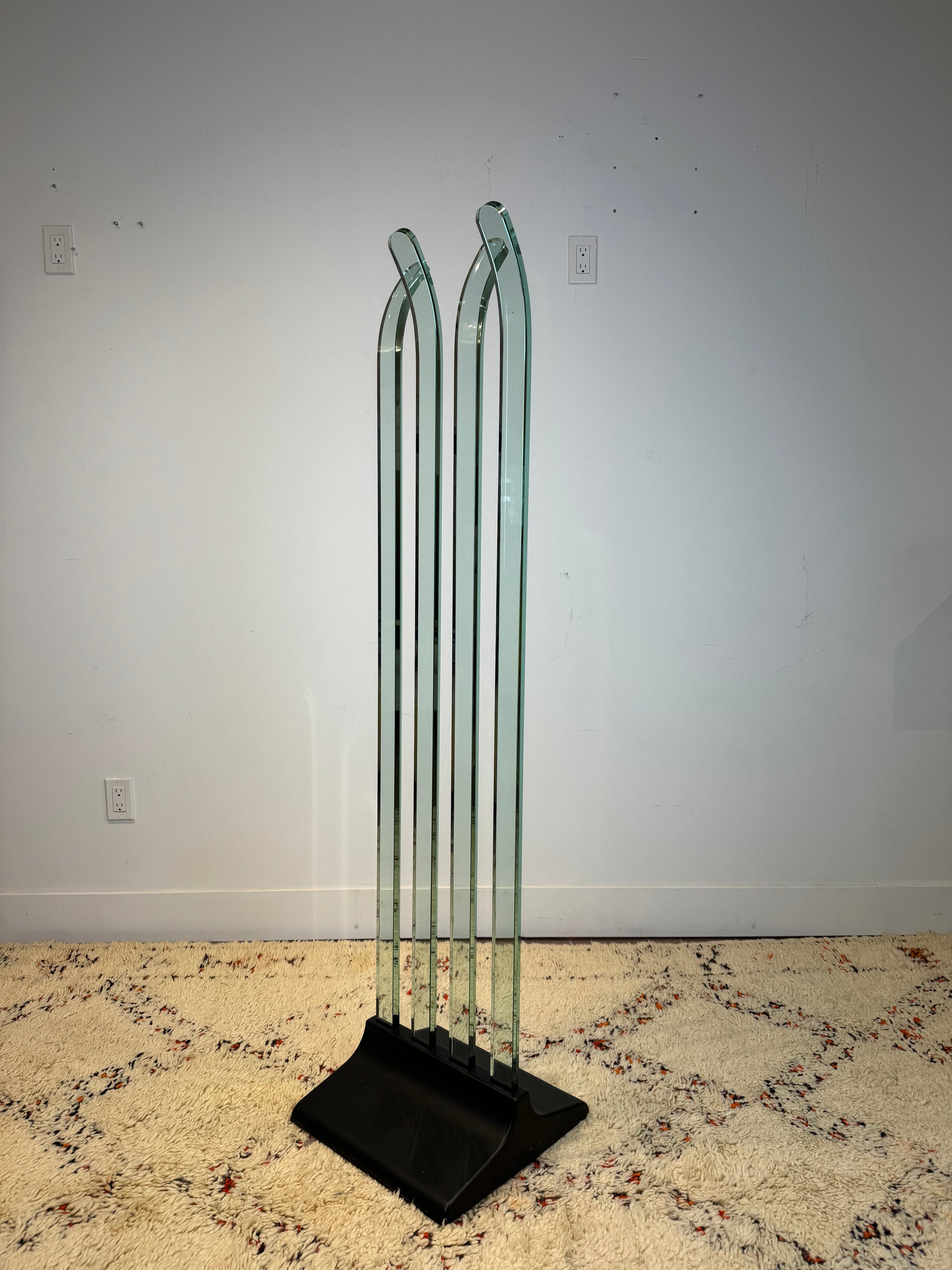 Vintage Italian Bent Glass Coat Rack by Fiam