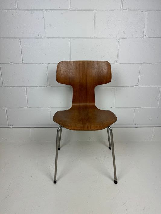 Arne Jacobsen Hammerhead or "T" Teak Side Chair for Fritz Hansen