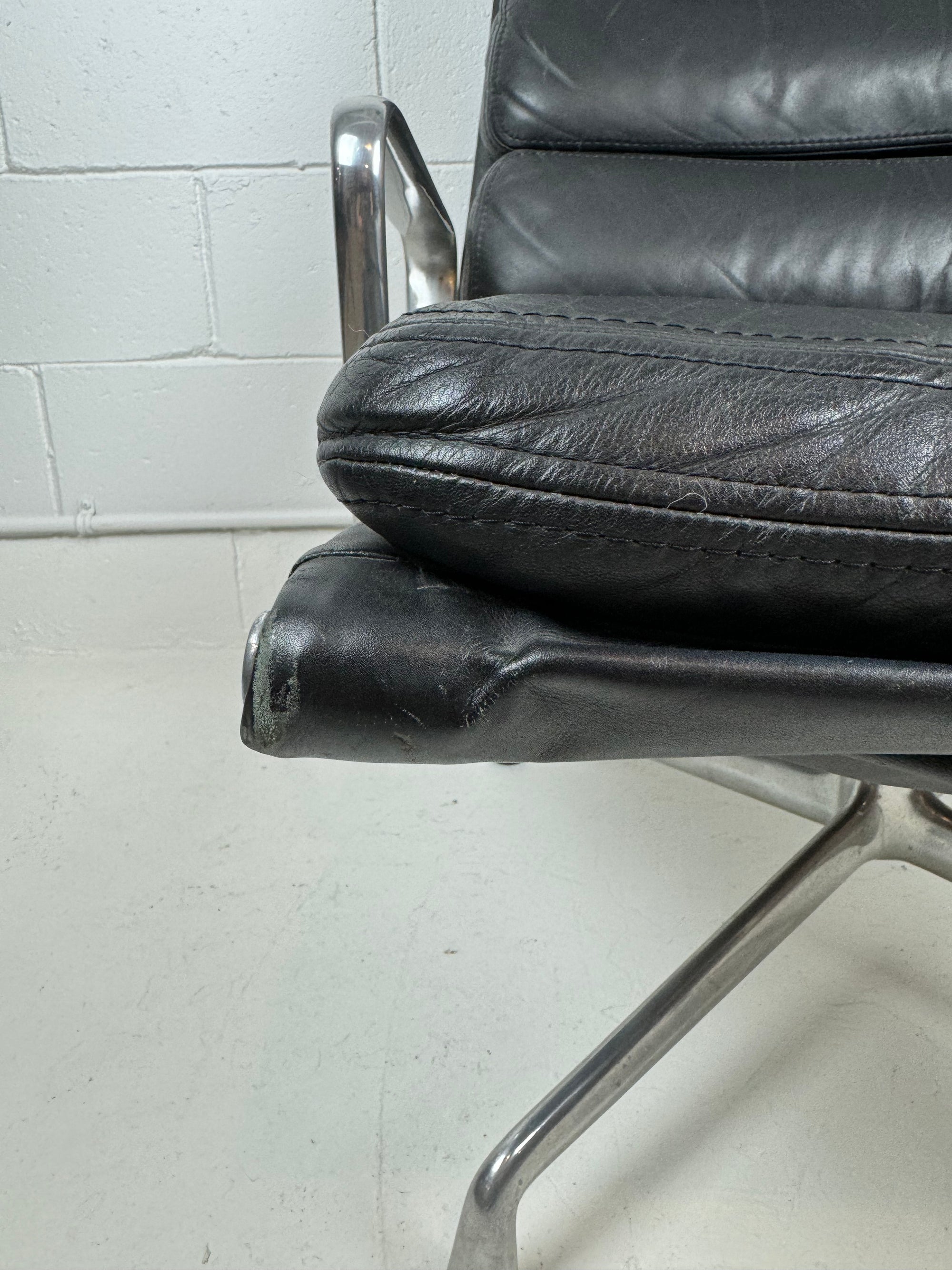 Eames High Back Leather Soft Pad Lounge Chairs