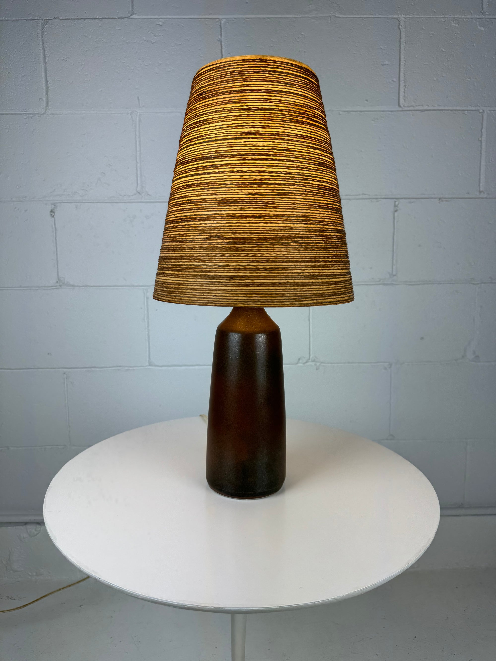 Small Brown Cylinder Lotte Table Lamp