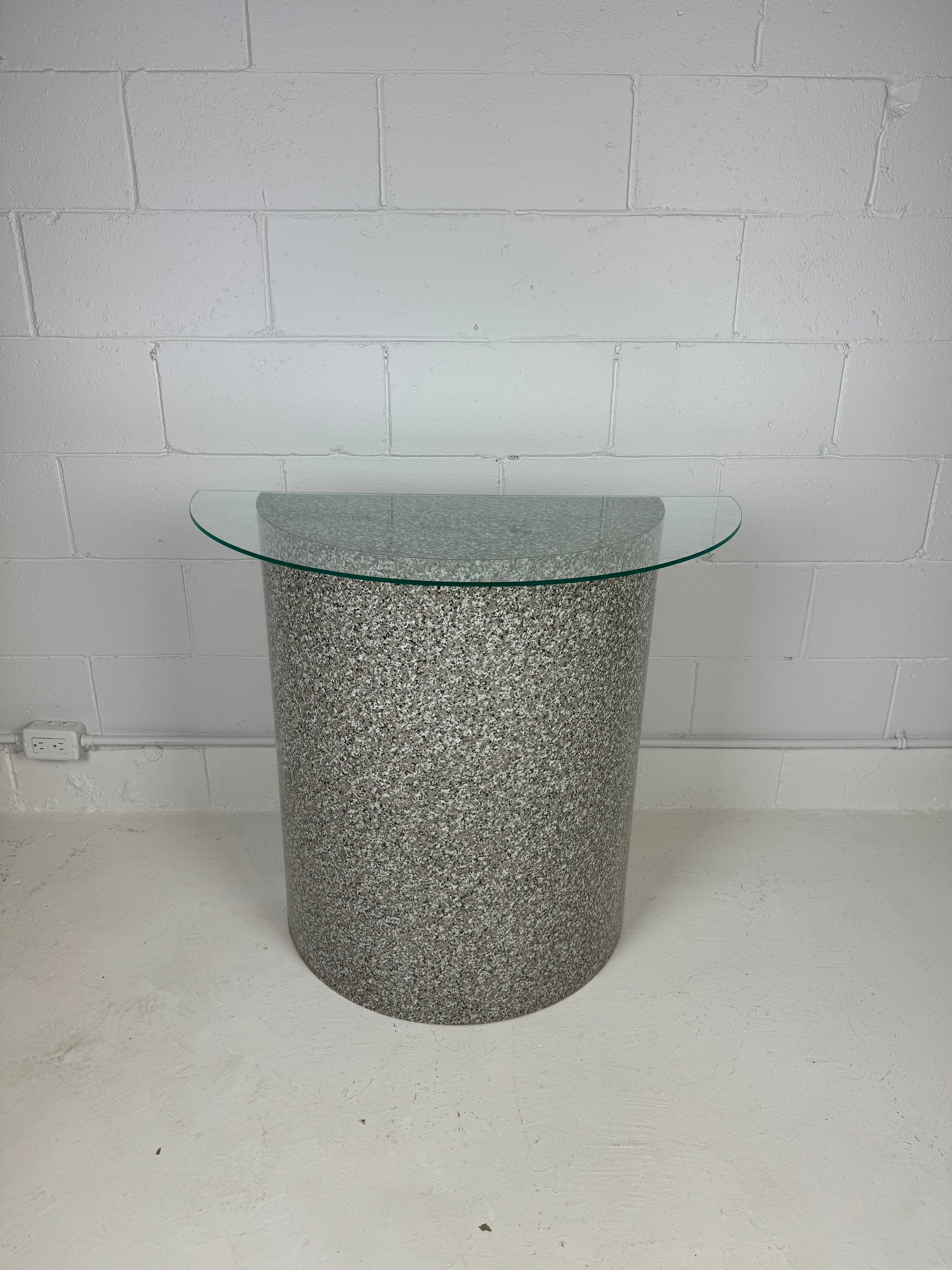 1980's Faux Terrazzo Console Table