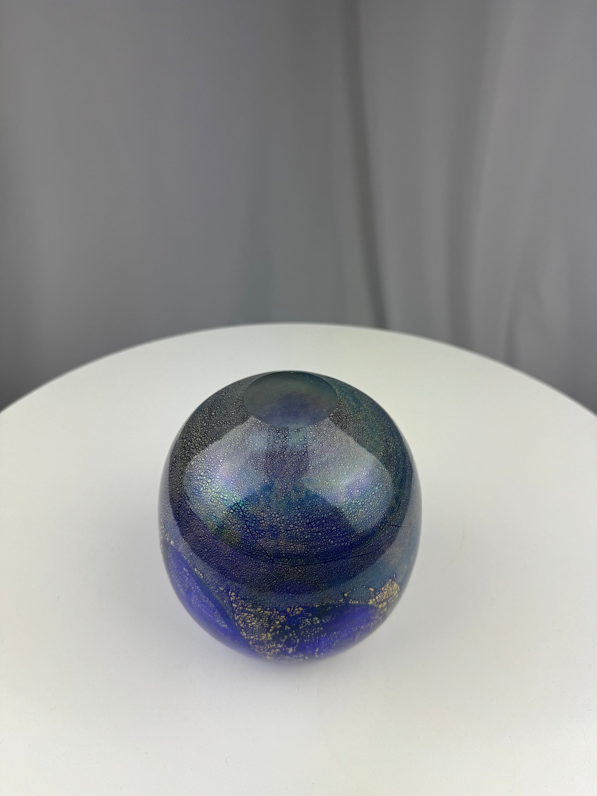 Blue Glass Orb Vase