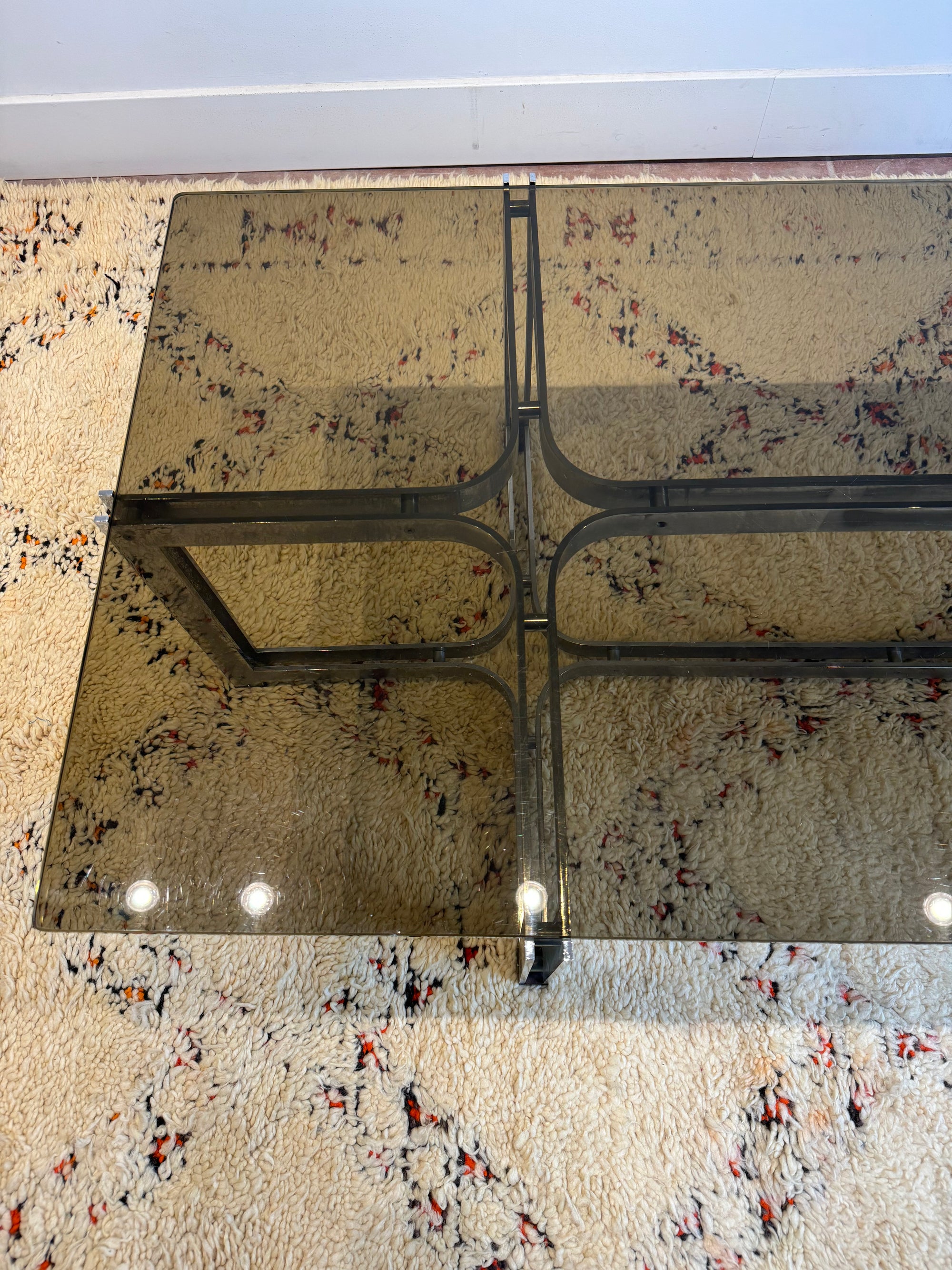 Smoked Glass Coffee Table by Tom Lopinski for Dunbar