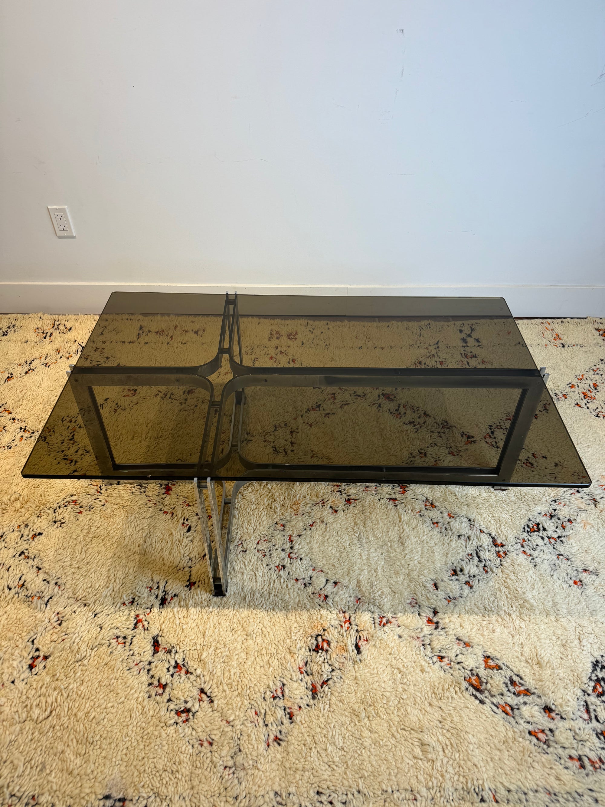 Smoked Glass Coffee Table by Tom Lopinski for Dunbar