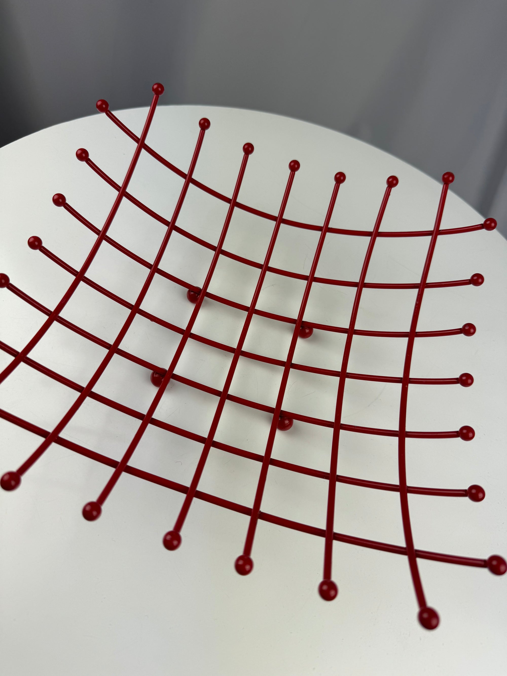 Modern Red Wire Fruit Basket