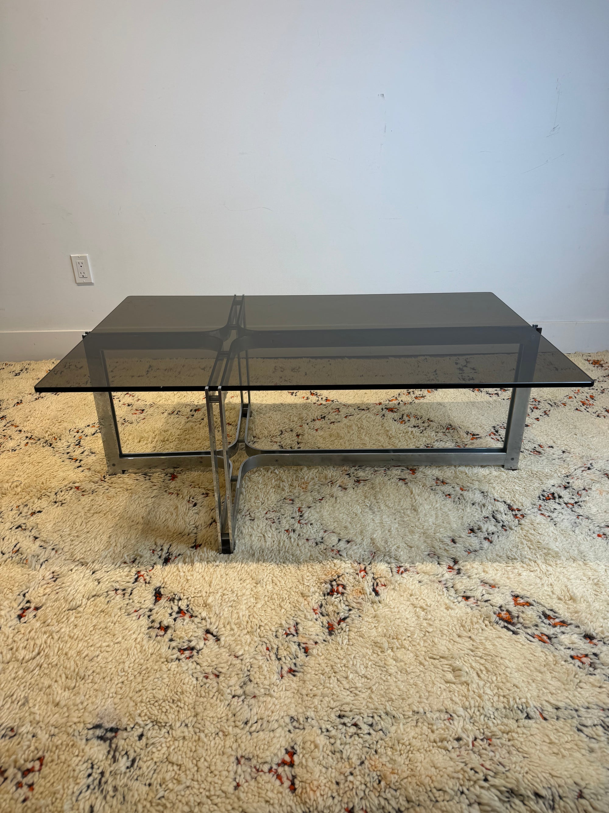 Smoked Glass Coffee Table by Tom Lopinski for Dunbar