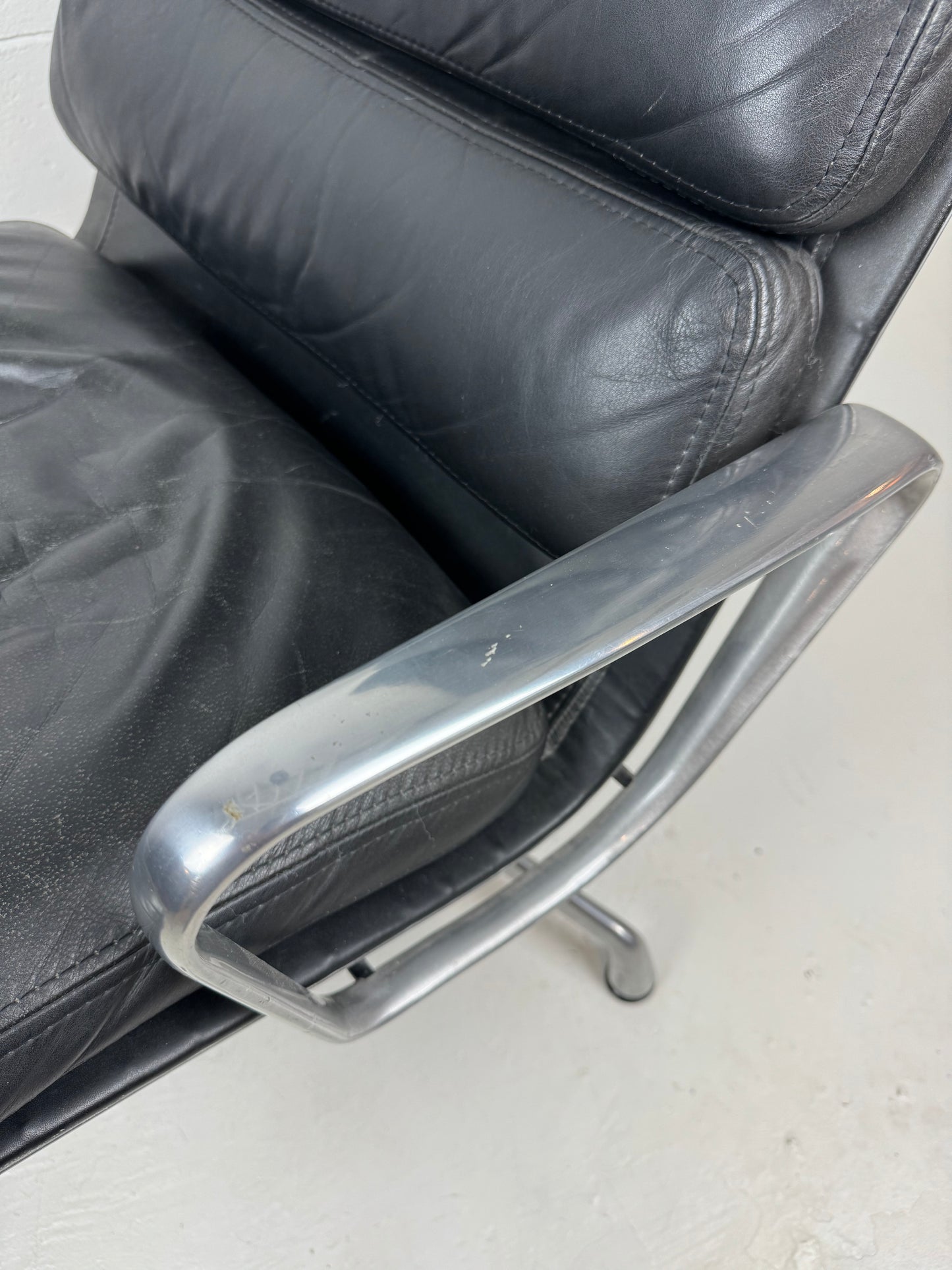 Eames High Back Leather Soft Pad Lounge Chairs